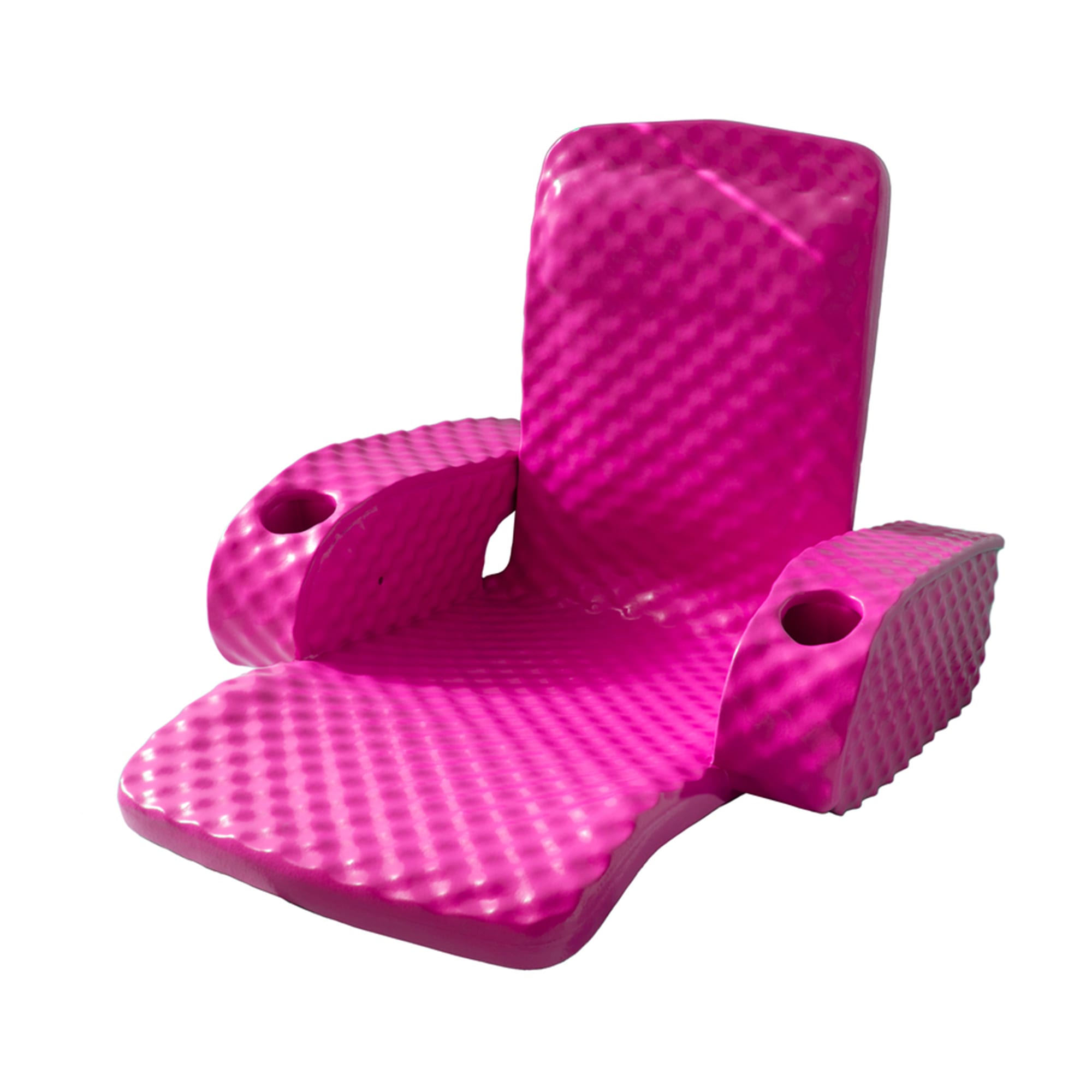 TRC Recreation 263550 Folding Baja Chair Foam Swimming Pool Float Portable Super Soft Floating Lounger with 2 Cup Holders for Beach Essentials Pink
