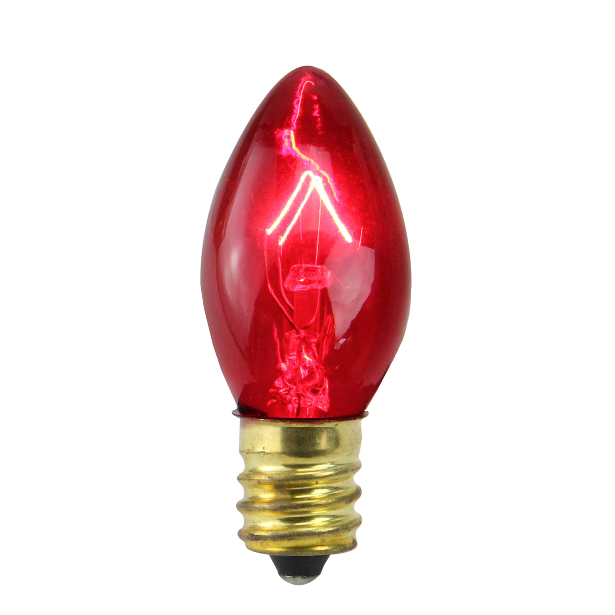 Northlight Transparent C7 Incandescent Christmas Replacement Bulbs - Red - Pack of 25