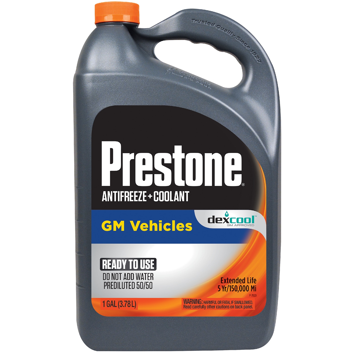 Prestone 50/50 Antifreeze Coolant for Cars - 1 Gallon - HOAT Formula -  Compatible with GM, Ford, Chrysler - Protects Against Rust and Corrosion