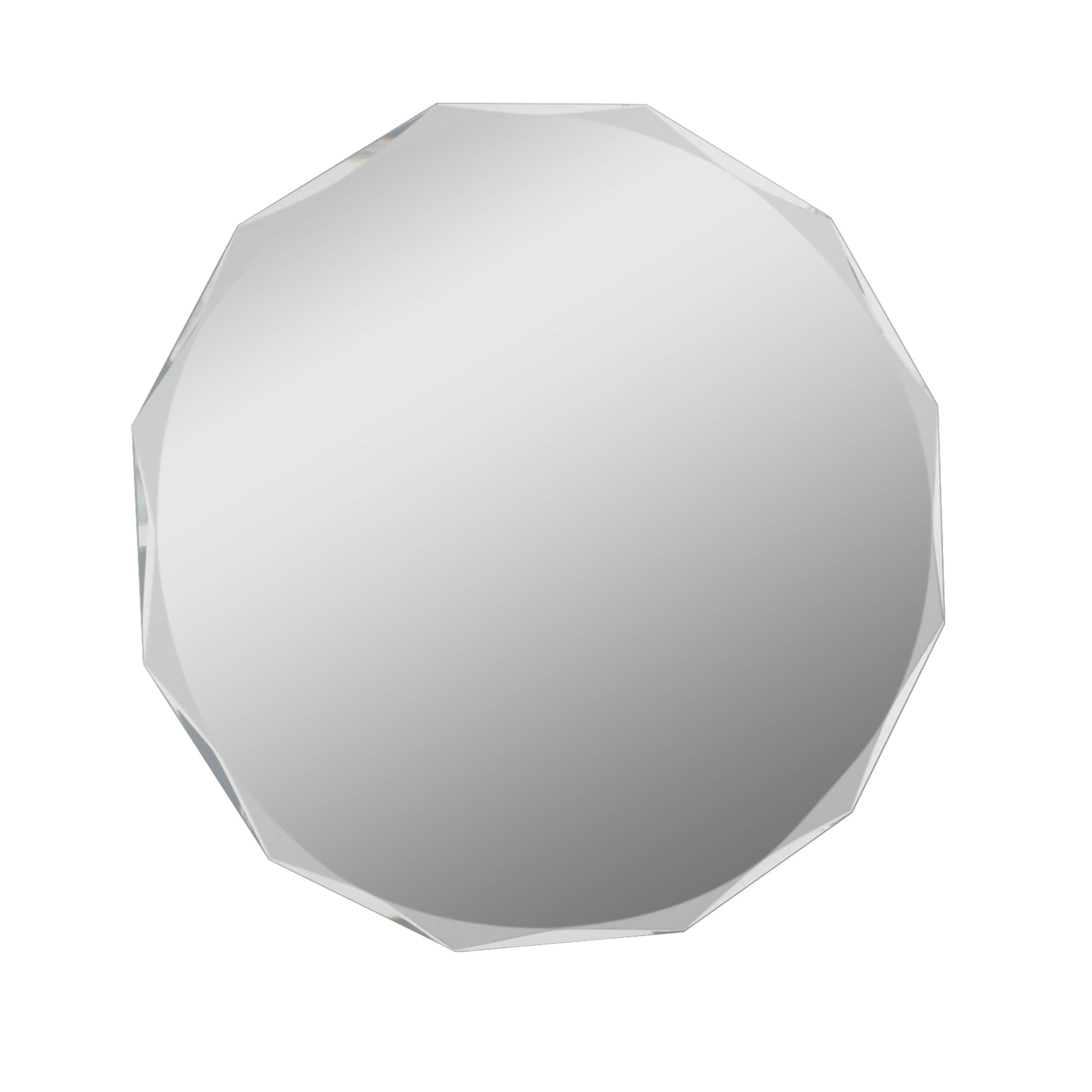 Decor Wonderland SSM8002R Ascher 27.6-Inches x 27.6-Inches Beveled Frameless Round Bathroom Vanity Mirror ( Silver )