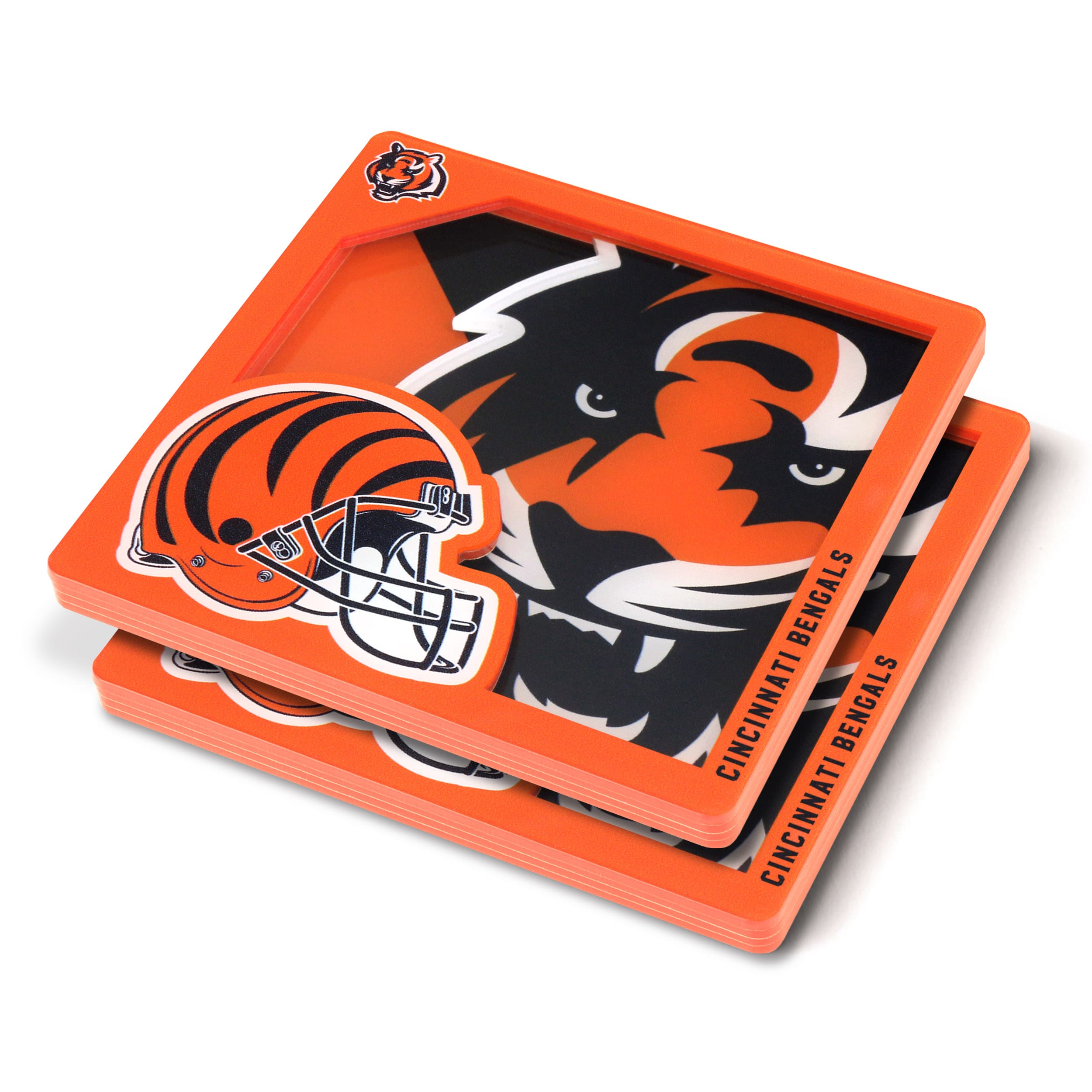 YouTheFan 8499924 NFL Cincinnati Bengals 3D Logo Series Coasters