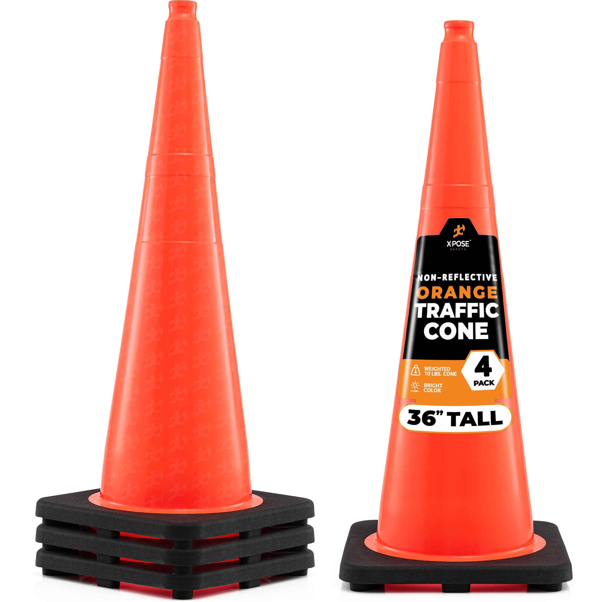 XPOSE SAFETY OTC36-4-X-S 4 -Pack 40-in Orange Traffic safety cone