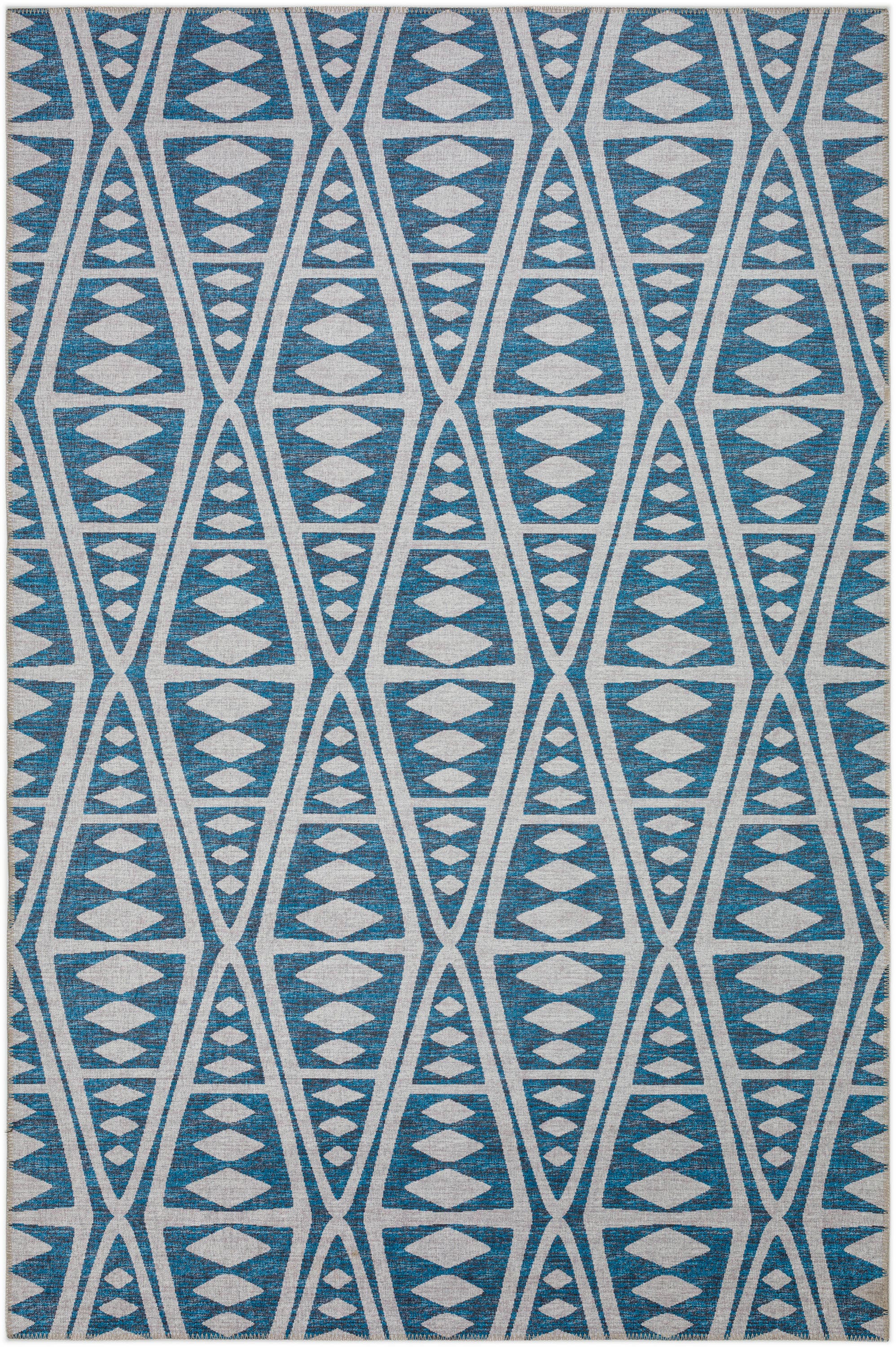 Addison Rugs Yuma 3 X 5 (ft) Blue Indoor/Outdoor Geometric 