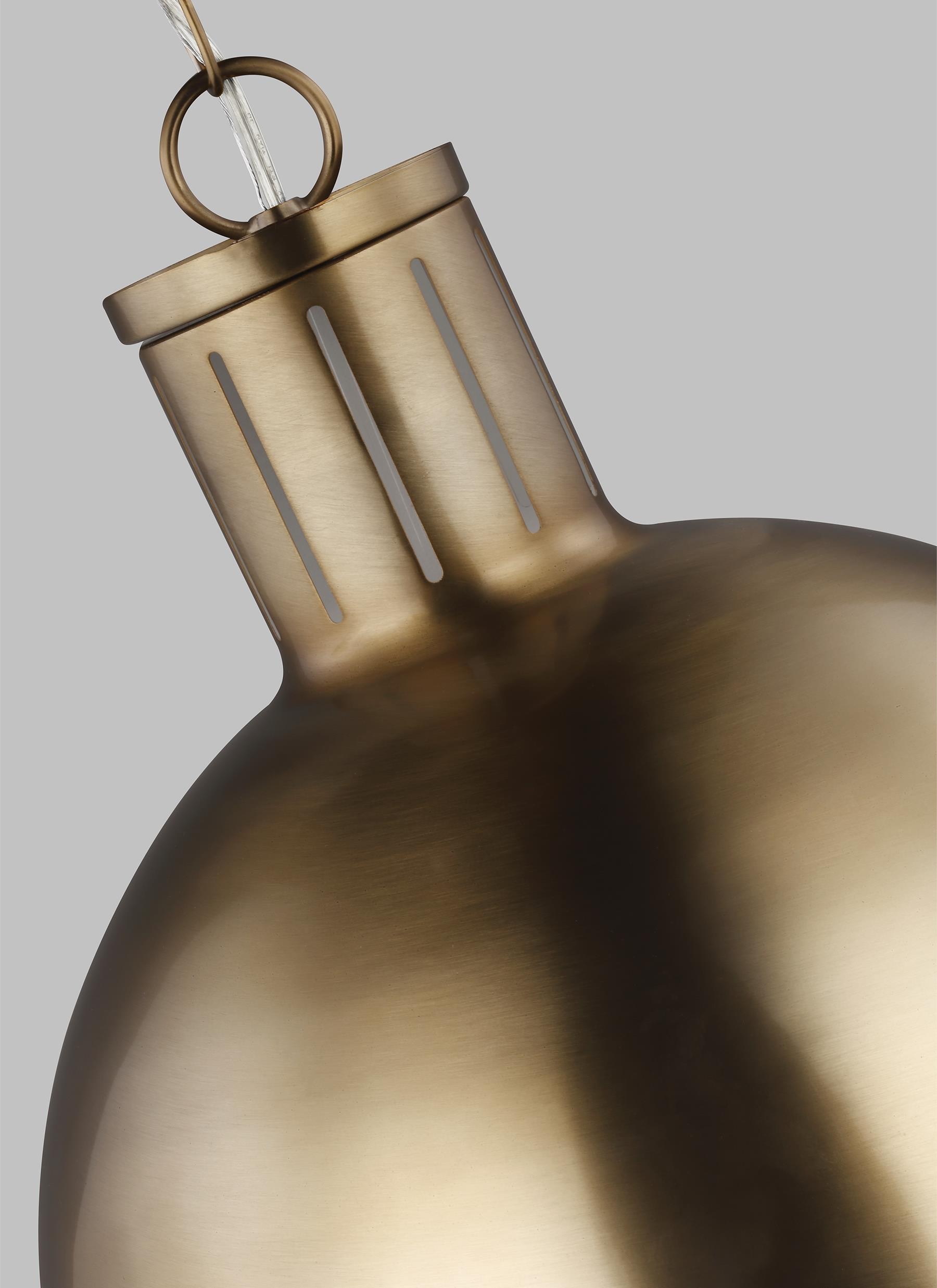 Hanks Satin Brass Globe Pendant with Smooth White Glass Shade
