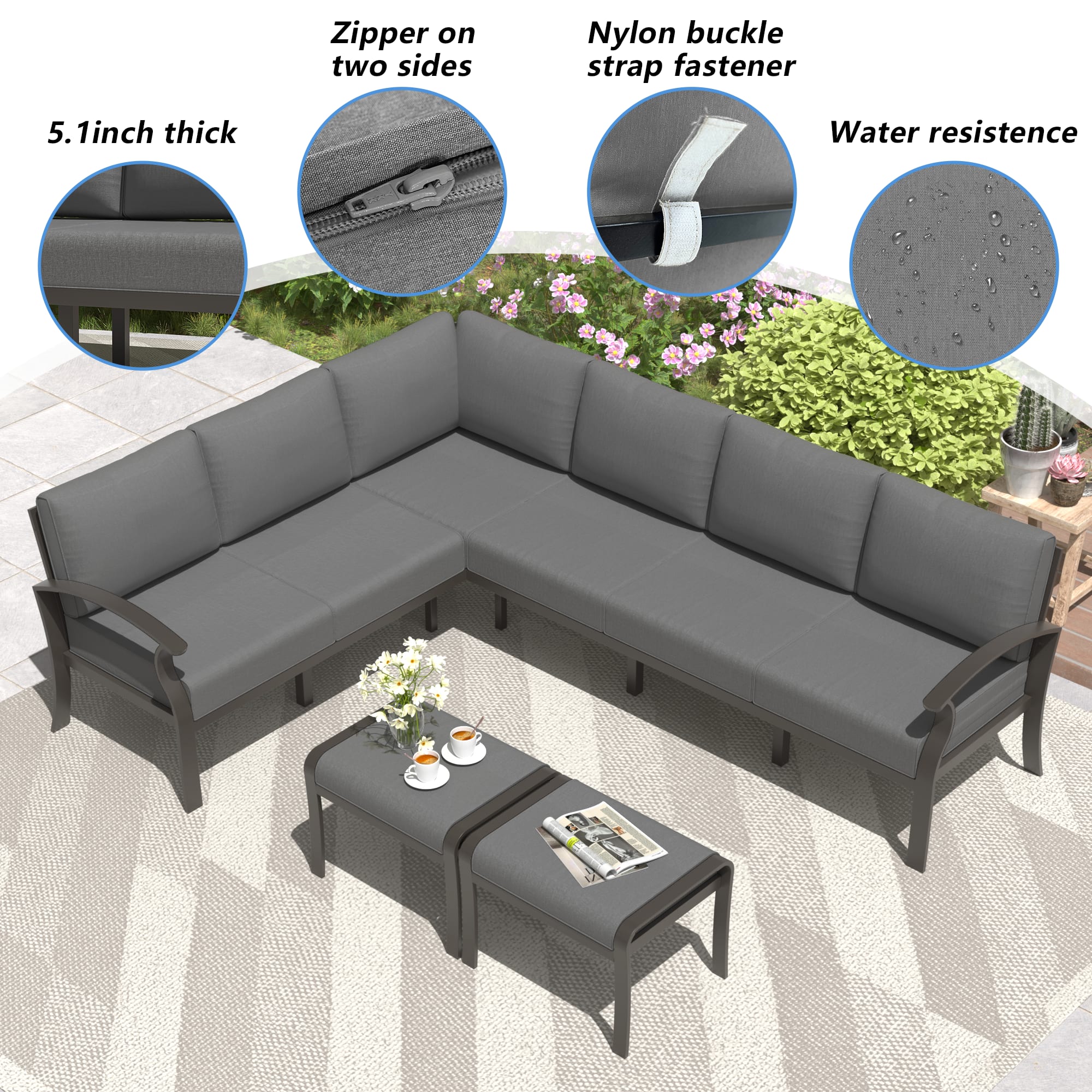 ALAULM LS-L6JD-GREY Patio-Conversation-Sets - View #8