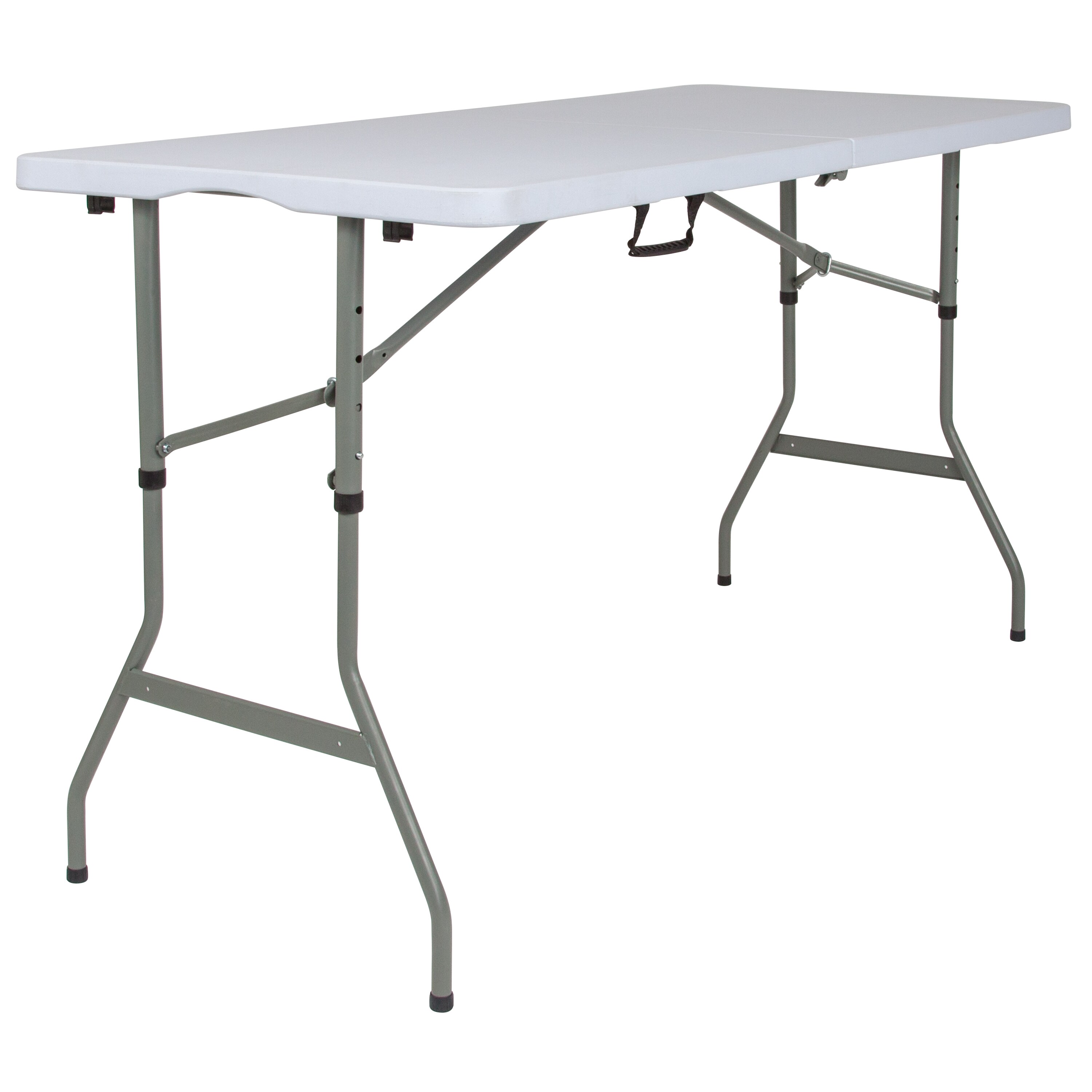 Black folding table store adjustable height