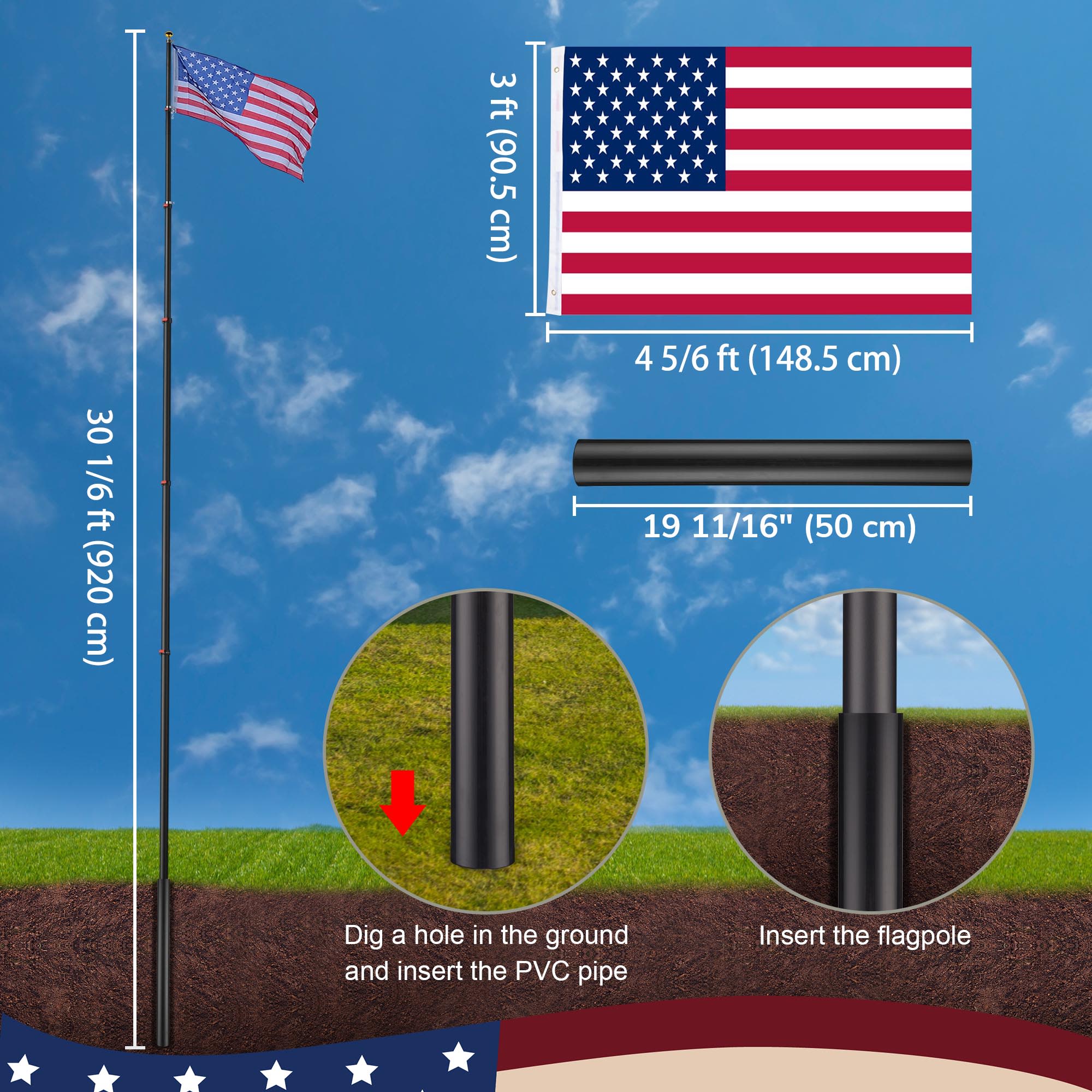 Yescom 22FLP005-30-F1-06-LO Flag-Poles - View #6