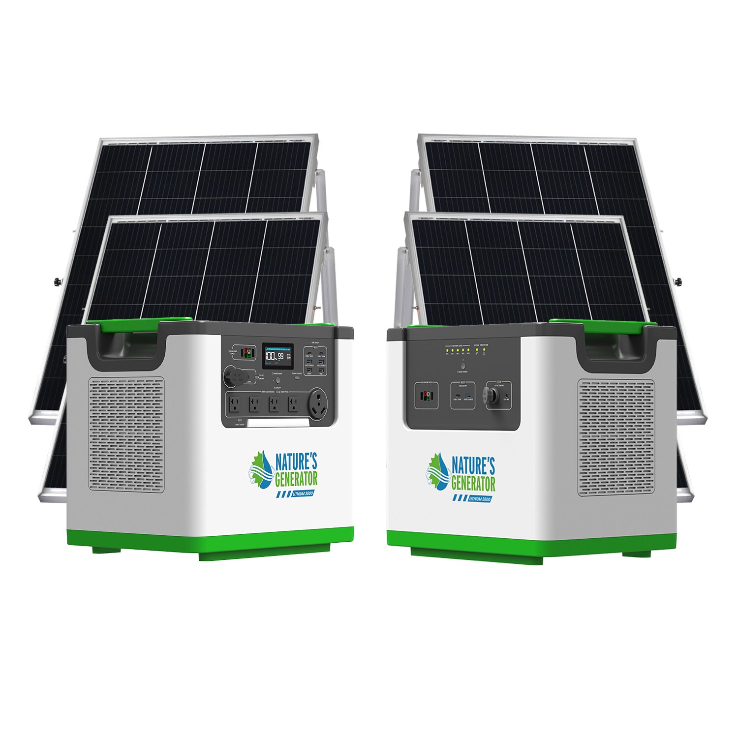 NATURE'S GENERATOR NGL36PT Lithium 3600 3600 -Watts Portable Power Station 4 Solar Panels Included