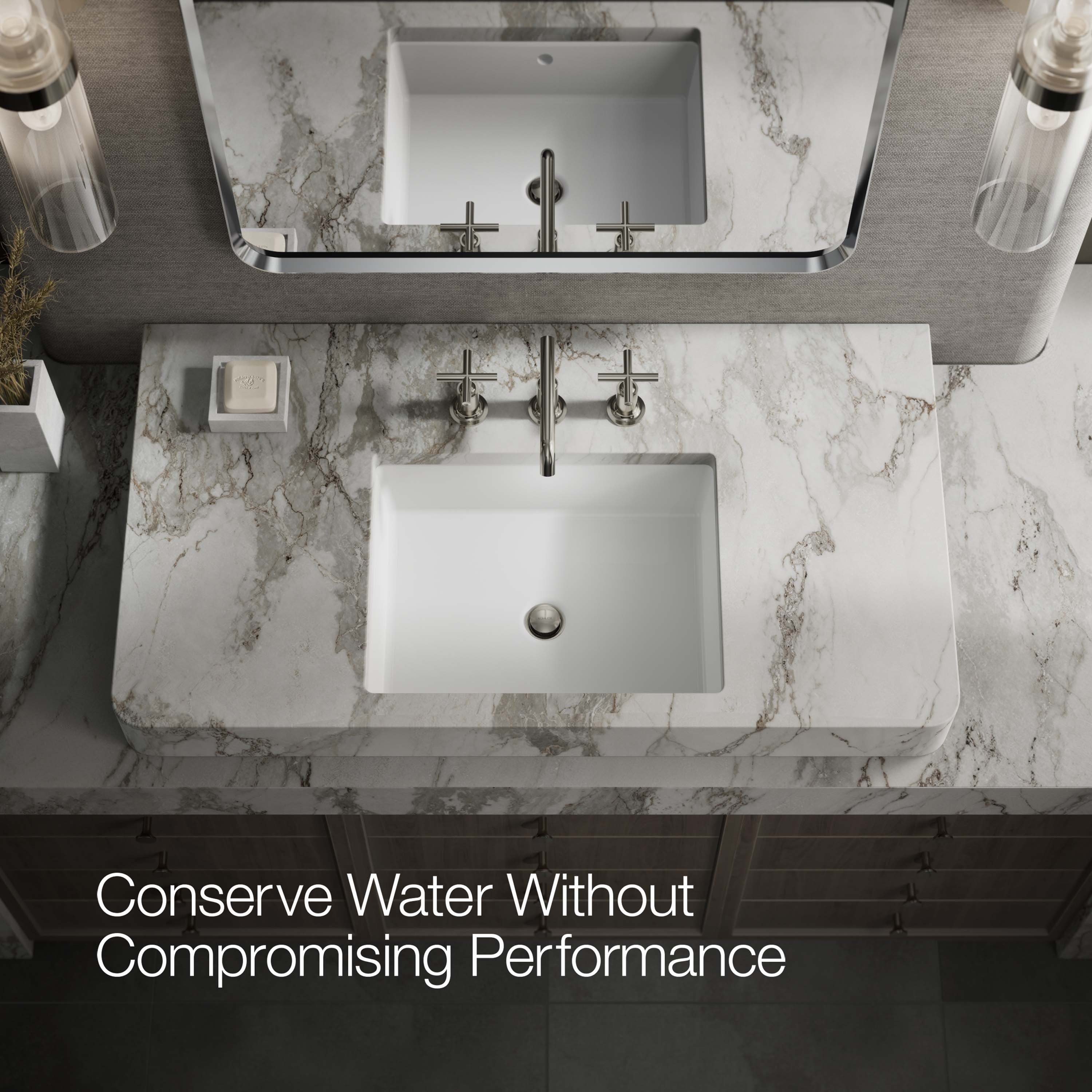 Elegant Purist 8" Widespread Nickel Bathroom Faucet with Low Cross Handles