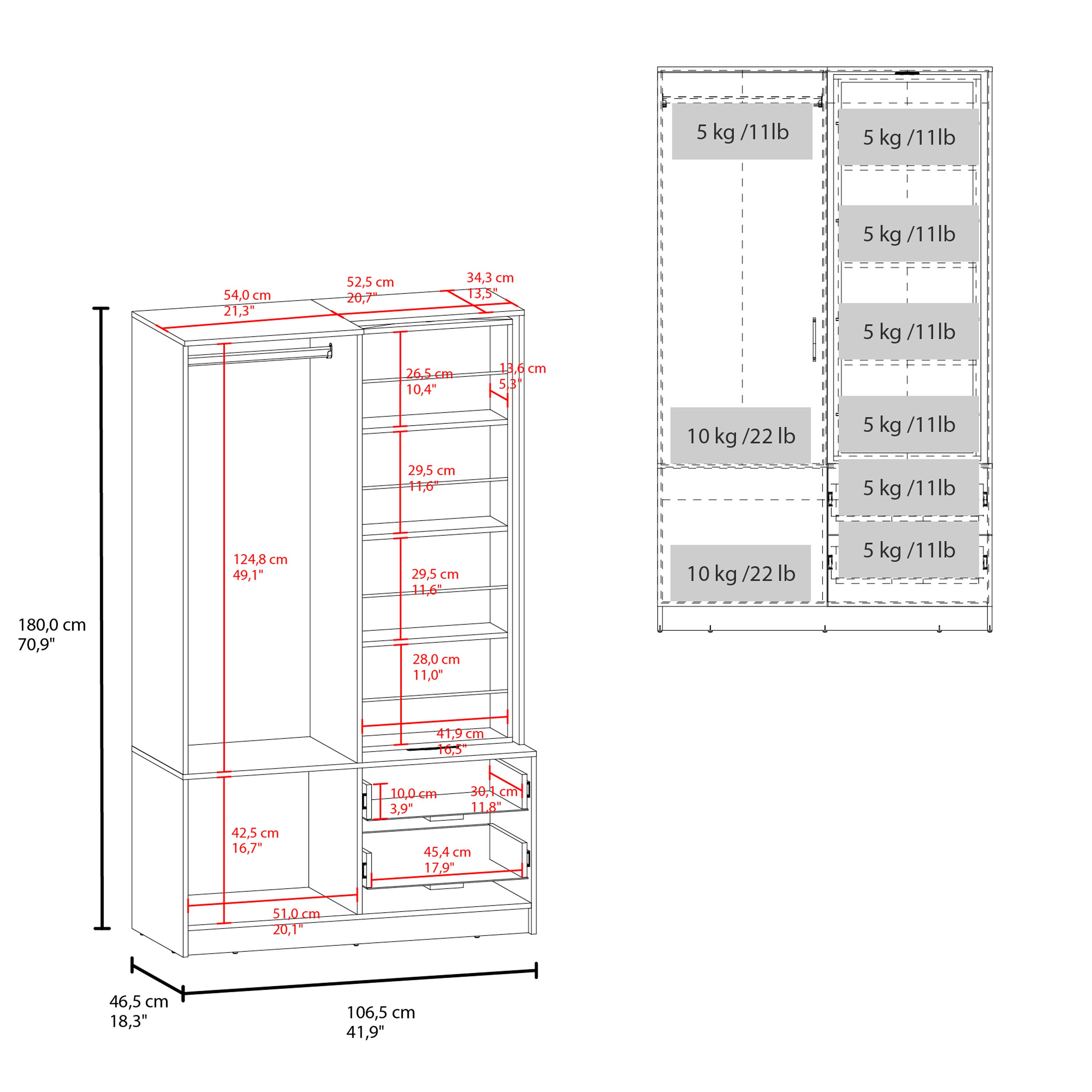 Tinyhomie LW-X-KARL396 Wood-Closet-Shelves - View #5