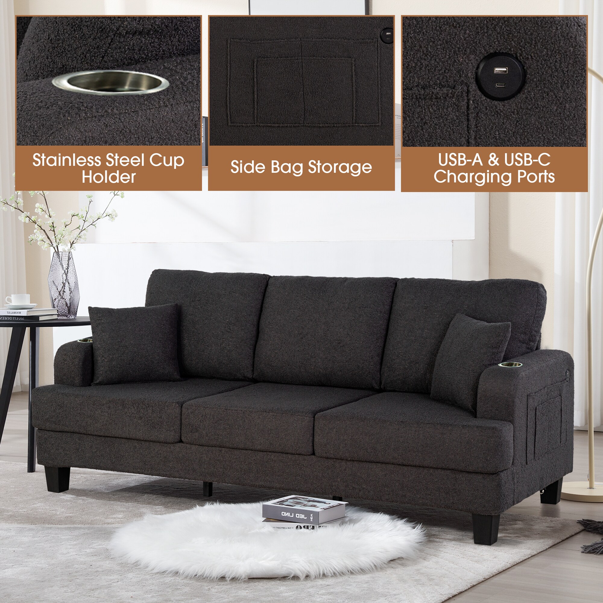 IHOMEadore MDSL6936DG Sofas-Loveseats - View #4
