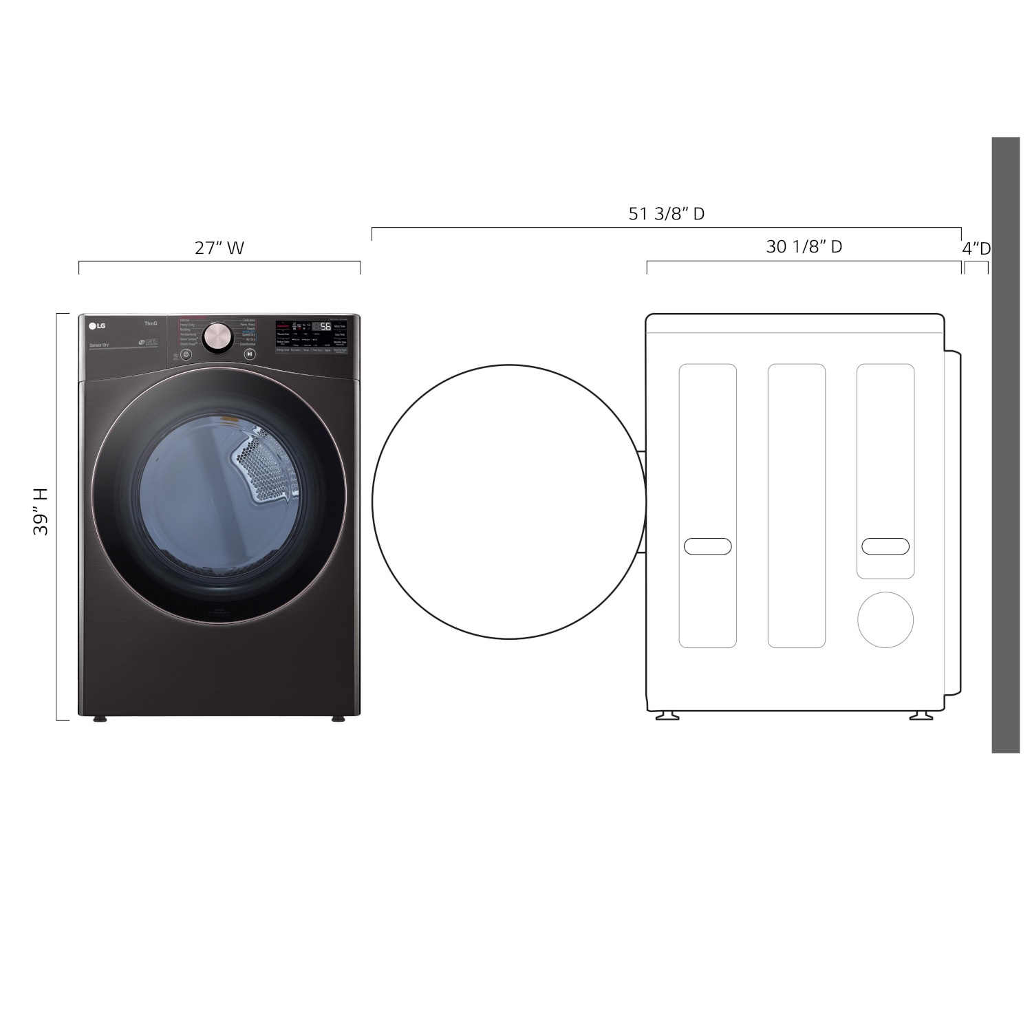 LG DLEX4000B Elec-Dry - View #3