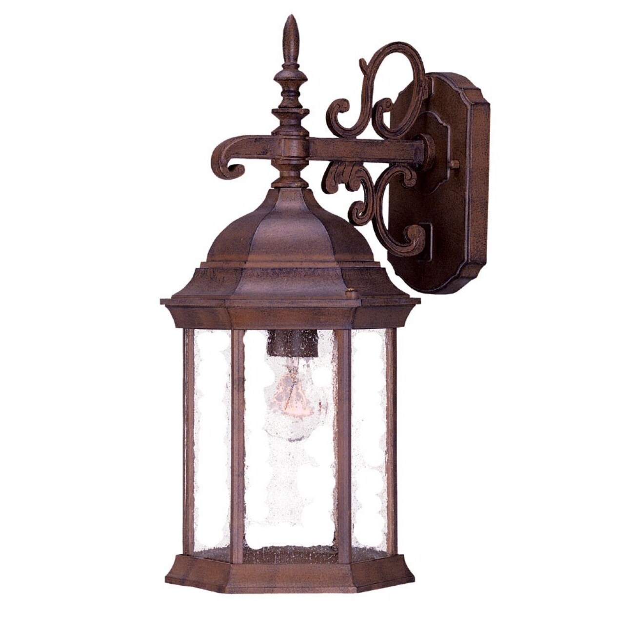 HomeRoots 4000399225 1 -Light 16.75-in H Brown Hardwired Outdoor Wall Light