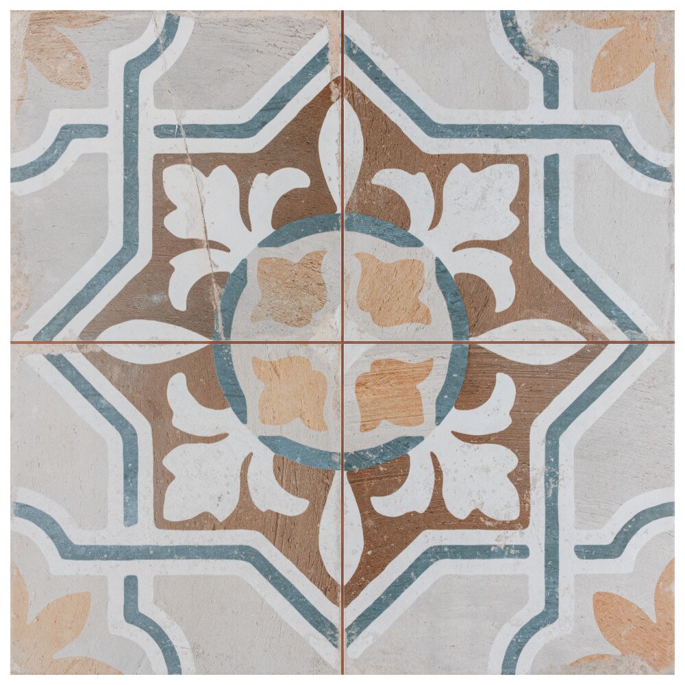Affinity Tile Kings Clay Seal 18-in x 18-in Matte Ceramic Encaustic ...