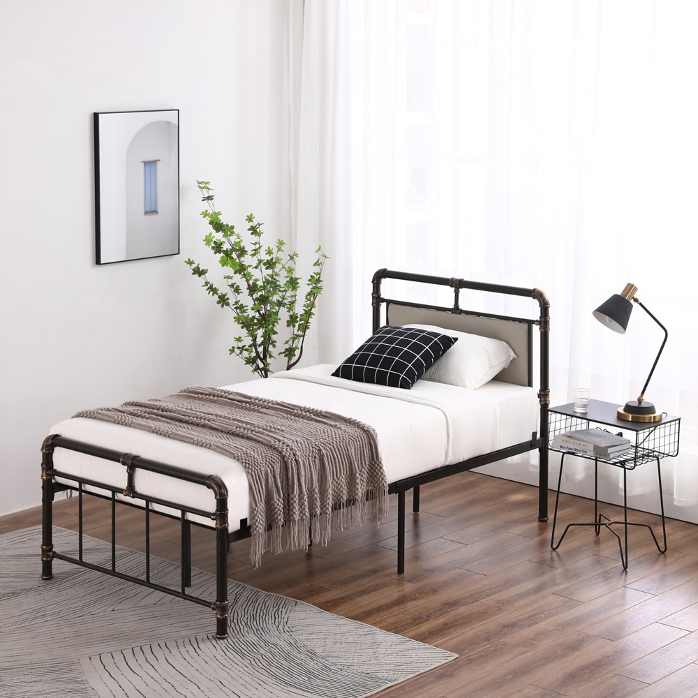 Winado Bed Frame Black Twin Metal Bed Frame At Lowes.com