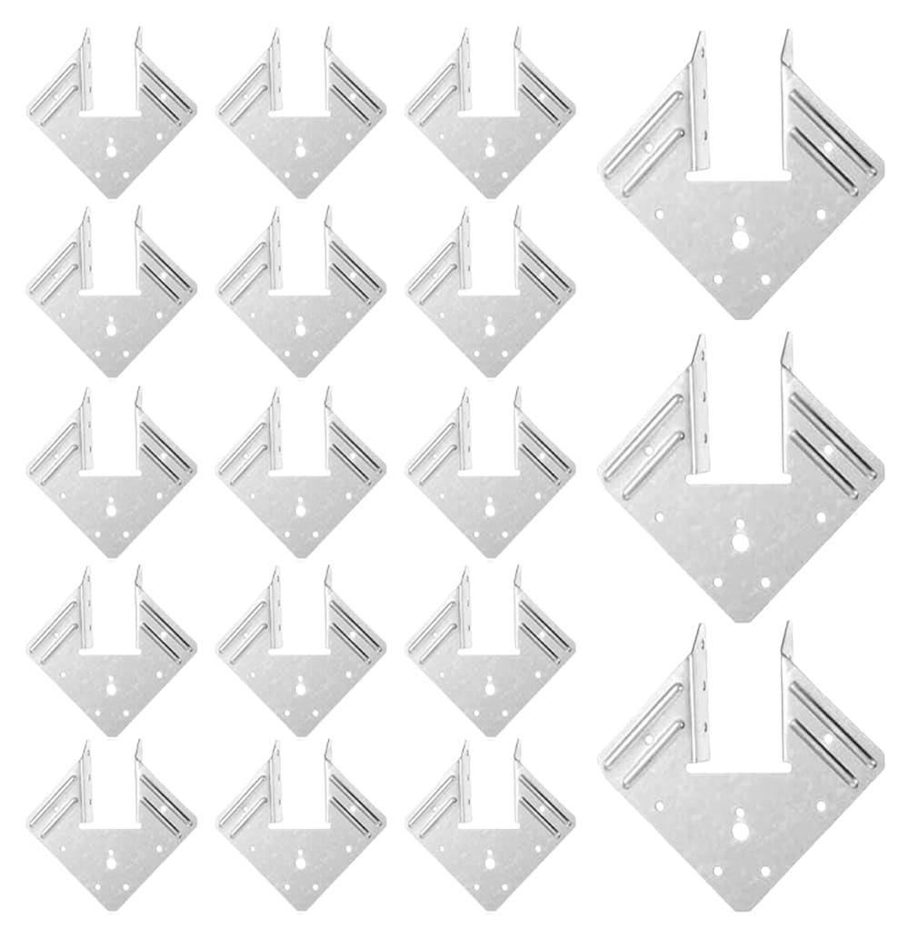 Aoibox  24 Pcs 16 Gauge Hurricane Ties Heavy Duty Galvanized Joist Hangers for Rafters Roofing Trusses Timber
