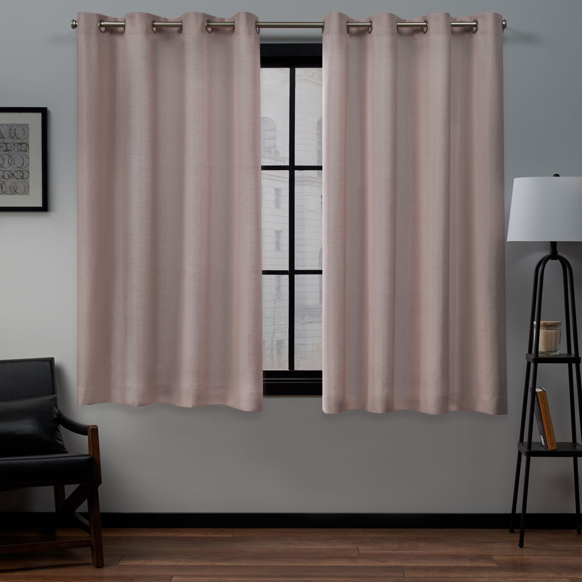 Exclusive Home EH8181-09 2-63G 63-Inches Blush Light filtering Grommet Curtain panel pair