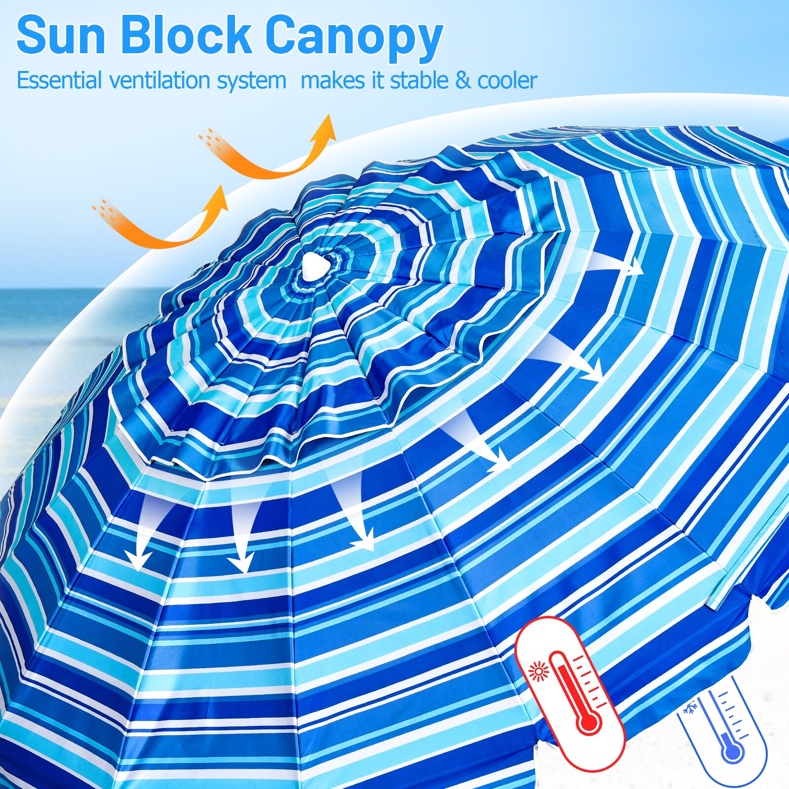 WELLFOR DOG70716NY Beach-Umbrellas - View #3