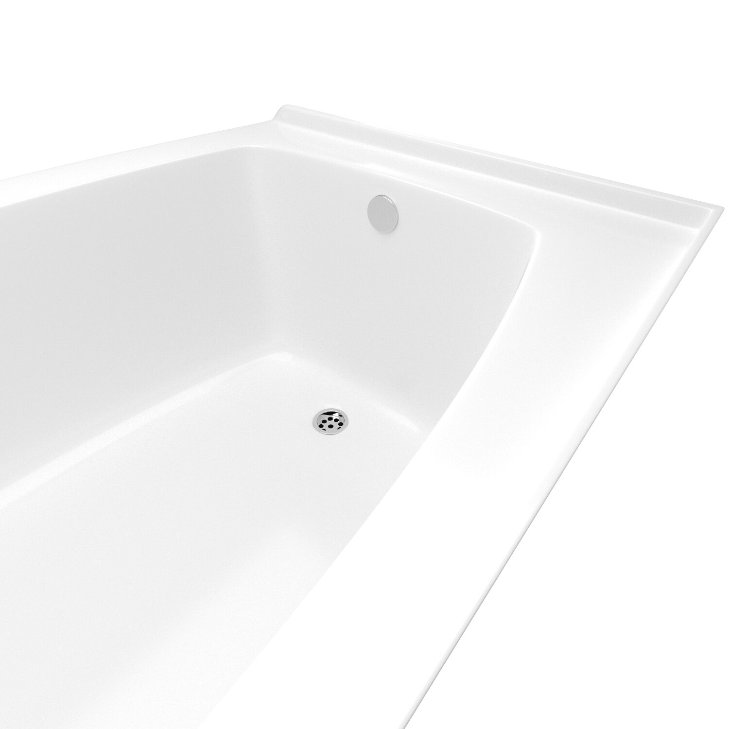 White 60" Acrylic Curved Alcove Soaking Bathtub
