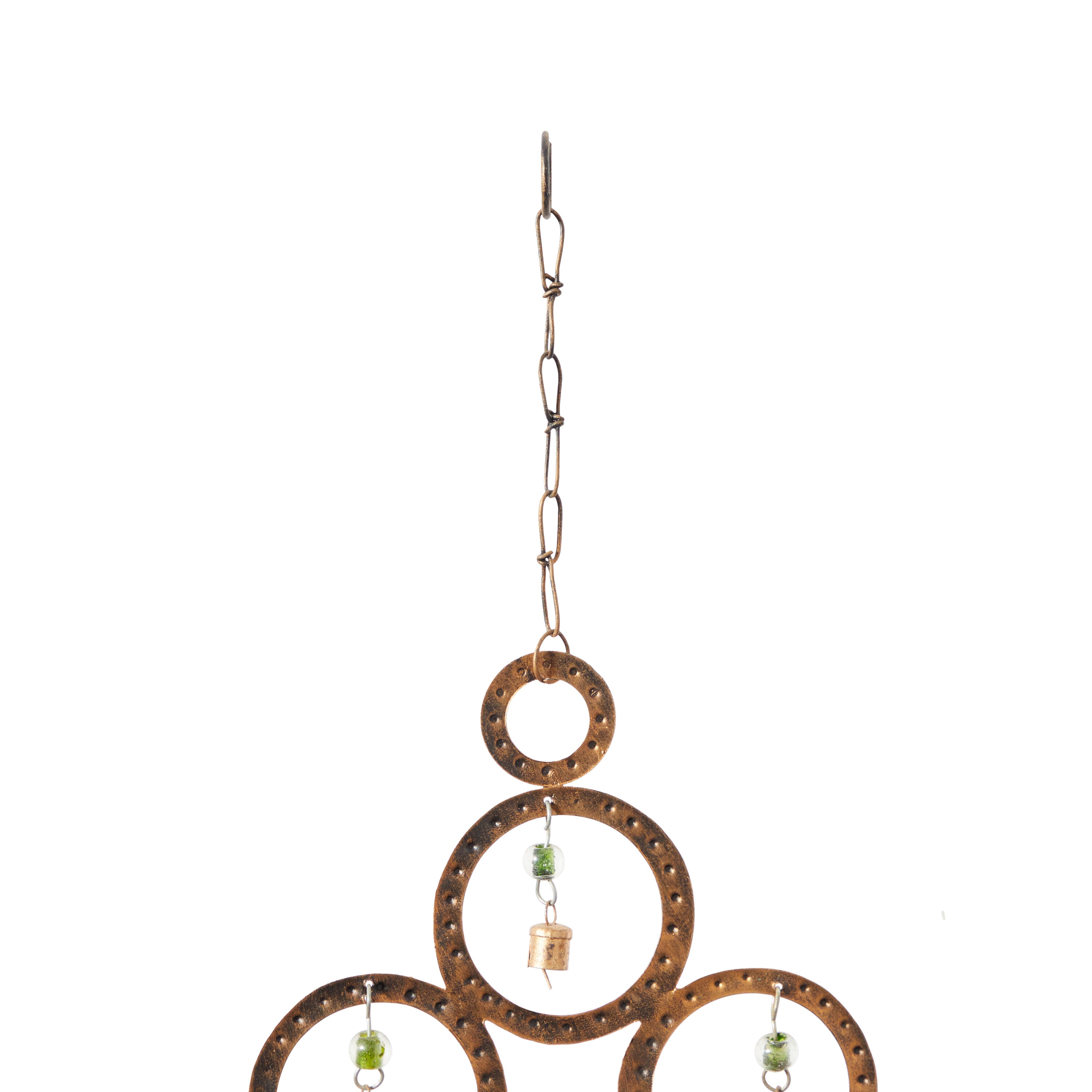 Brass Butterfly Wind Chime with Beads and Bells