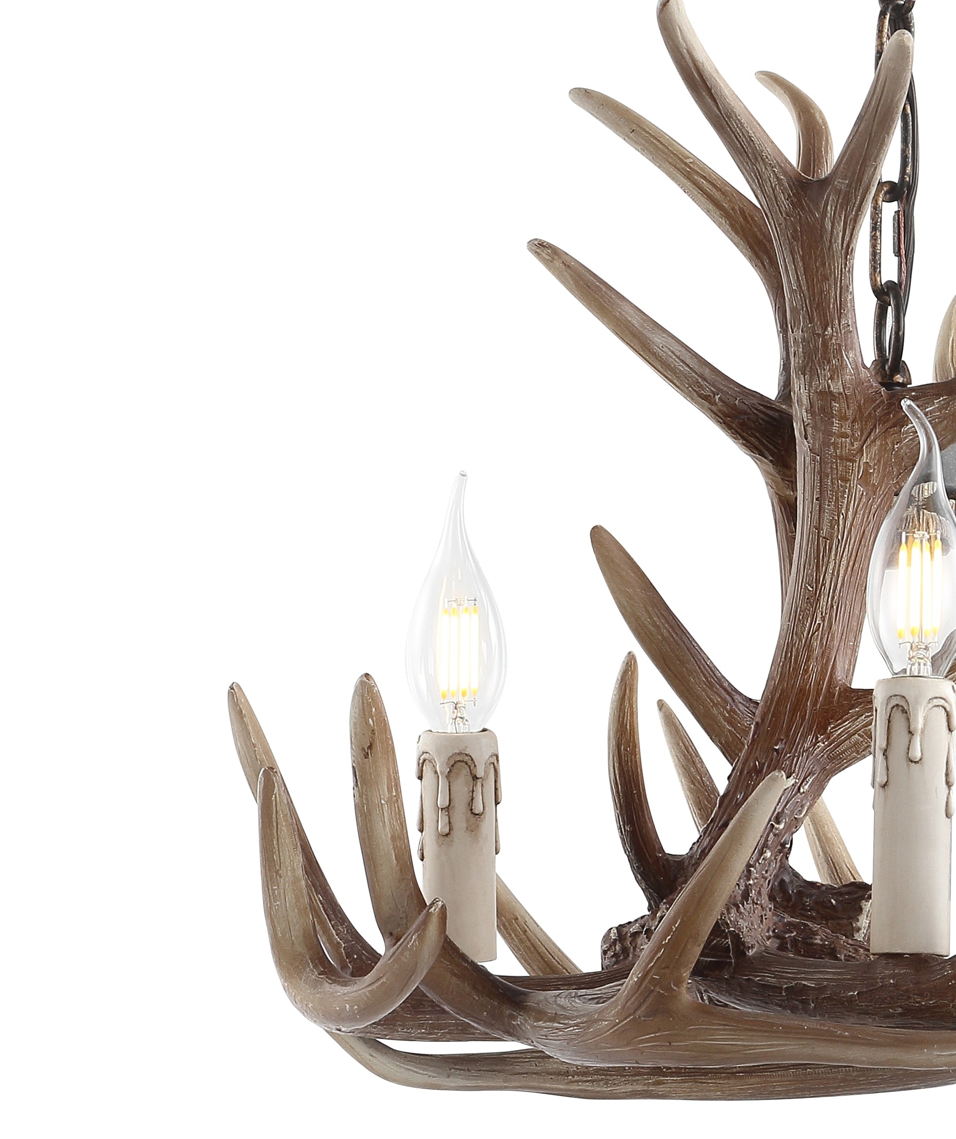Eldora 18" Brown Resin Antler 3-Light Chandelier