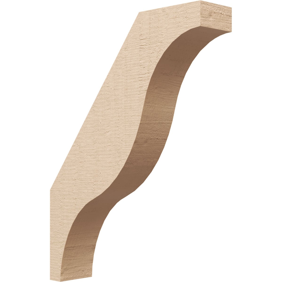 Ekena Millwork BRCUR03X14X18FSTRCPR 3-in x 18-in x 14-in Primed Urethane Funston Rough Cedar TimberThane Knee Brace