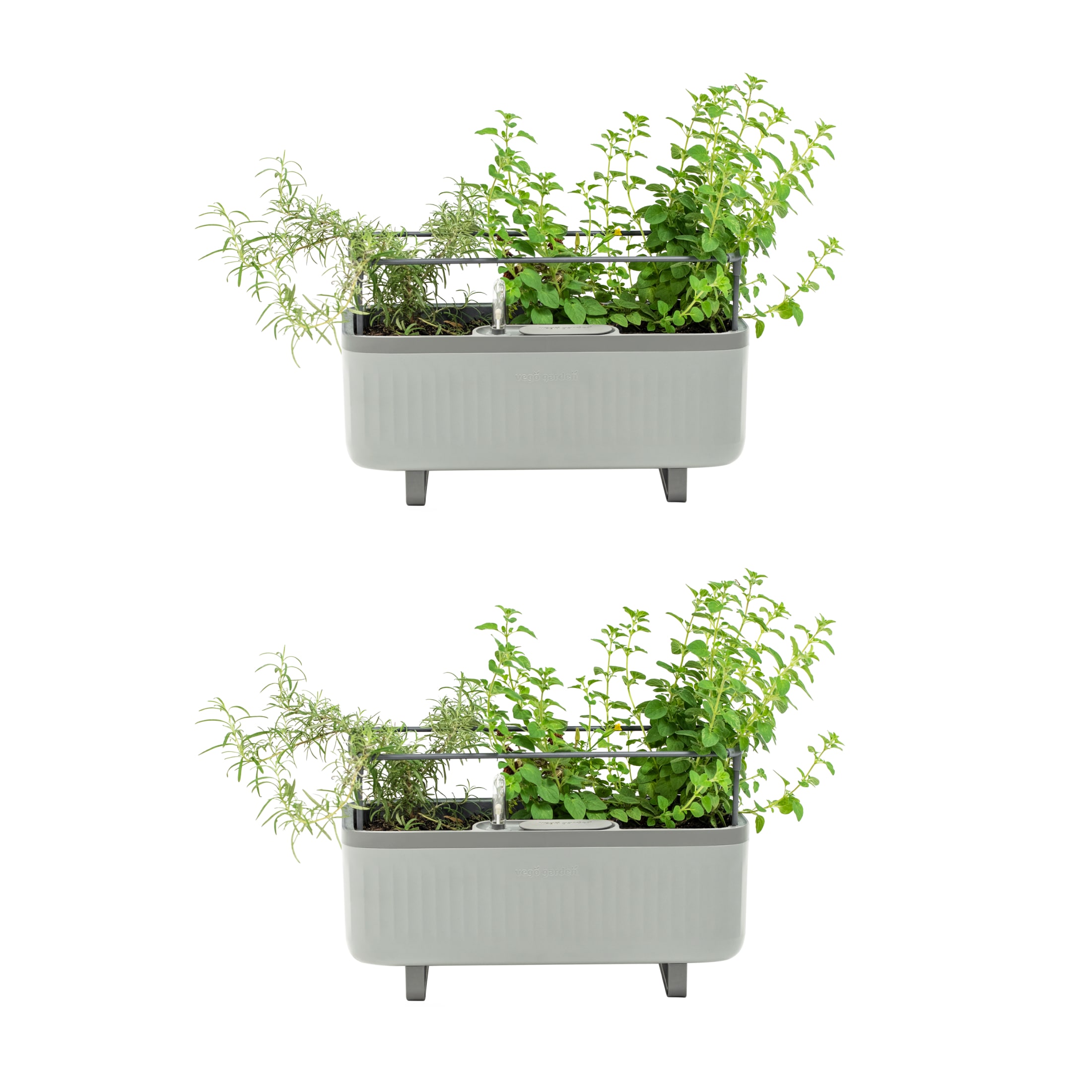 Vego Garden VPHPGY-2 2 -Pack Rectangle 7.3-in W x 10.5-in H x Gray Recycled plastic Contemporary/Modern Indoor/Outdoor with Self Watering Planter