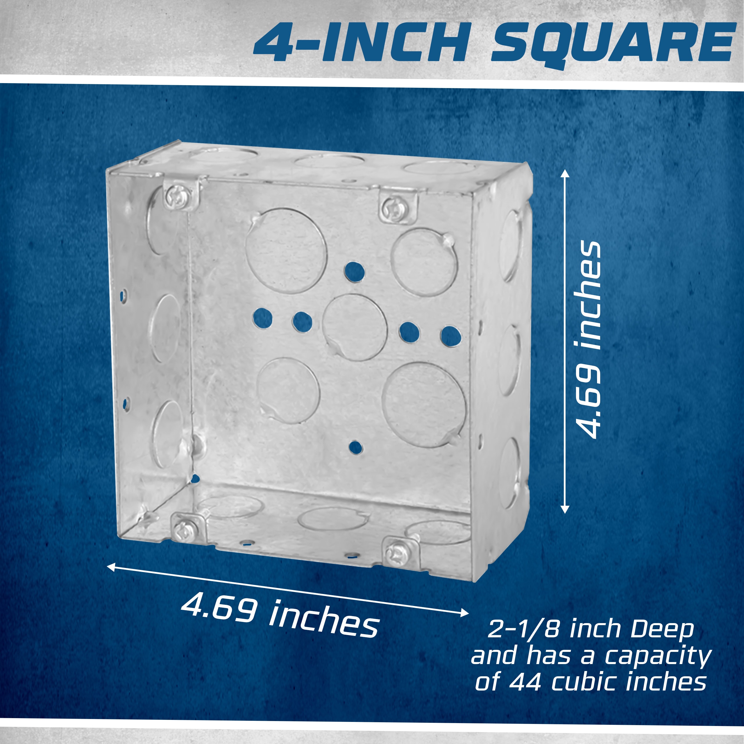 OHLECTRIC 4 11/16 Inch Welded Square Steel Electrical Box 2 1/8 Inch ...