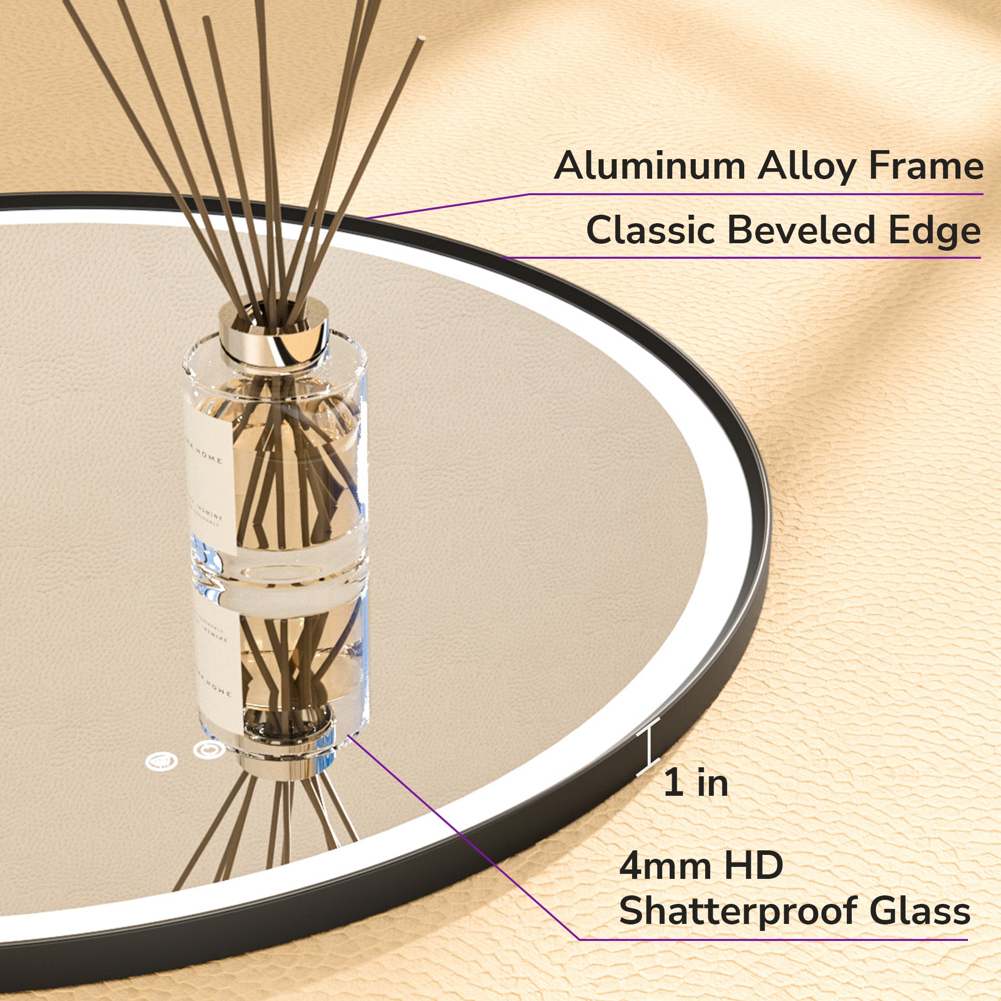 Keonjinn LW-JZ-JSKYD-R76-GD Framed-Bath-Mirrors - View #3