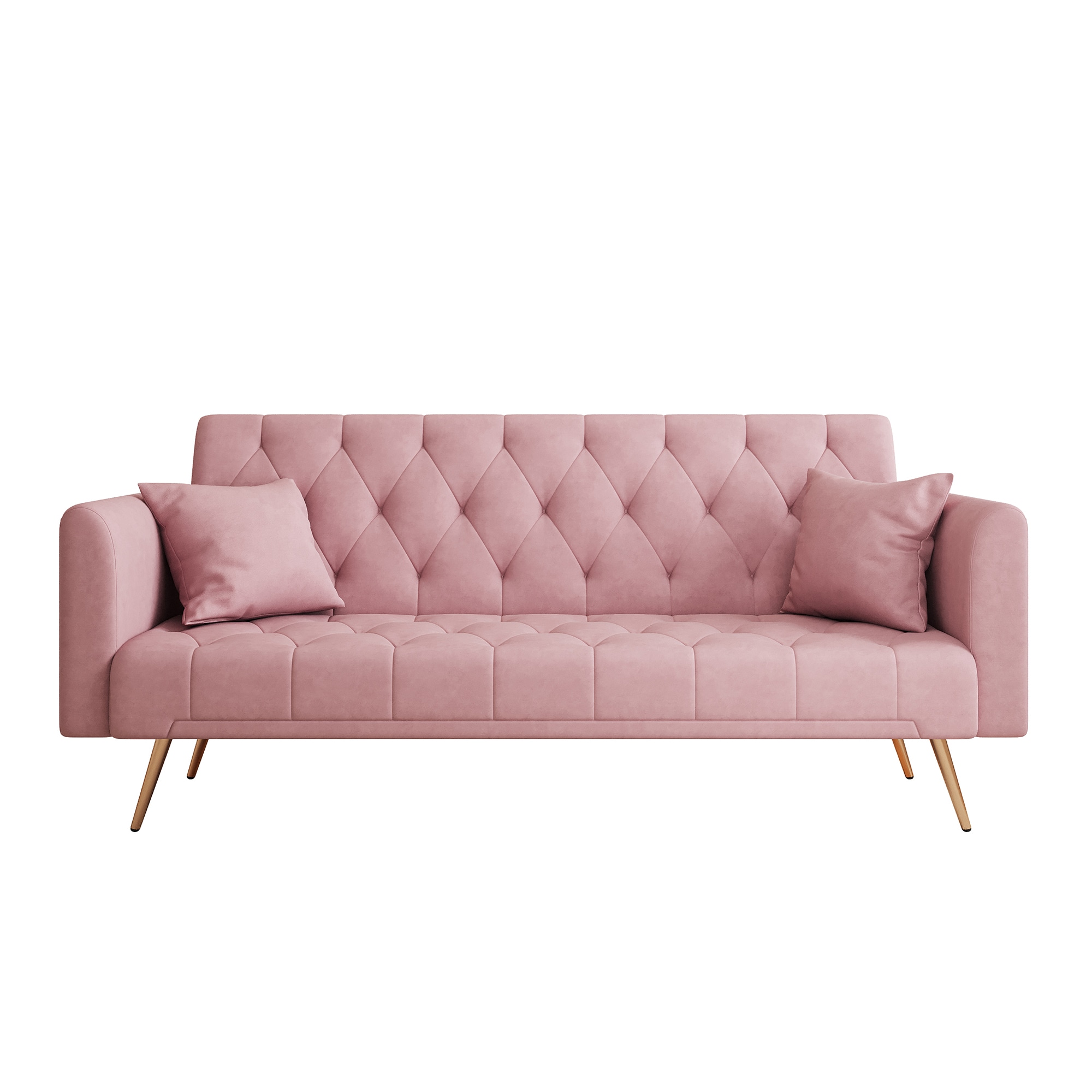 Bybafun YC5200004 71-in Modern Pink Velvet 2 -seater Reclining Sleeper