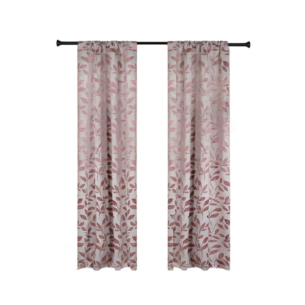 Slickblue Set of 2 Living Room Botanical Leaf Print Room Darkening Blackout Grommet Curtain Panels Window Drapes Light Control Curtains for Bedroom Dining Room Multiple Size and Color Options