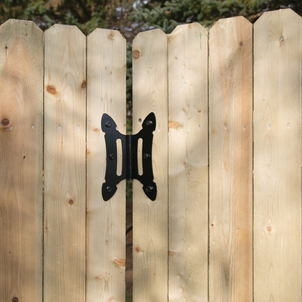 Black Steel Decorative Butterfly Hinge for Wood Gates