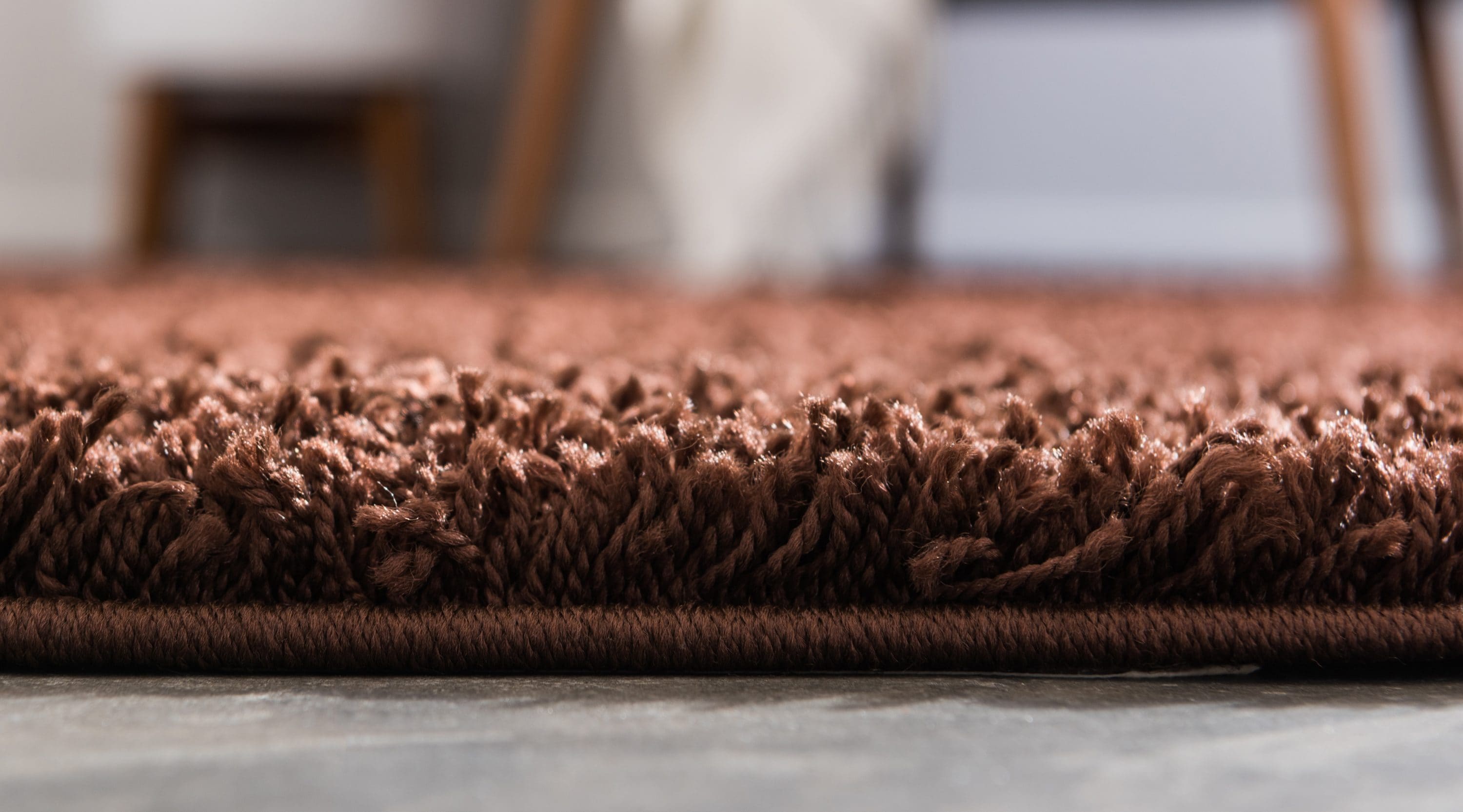 Unique Loom 2' 2 x 3' 0 Solid Shag Chocolate Brown Area Rug