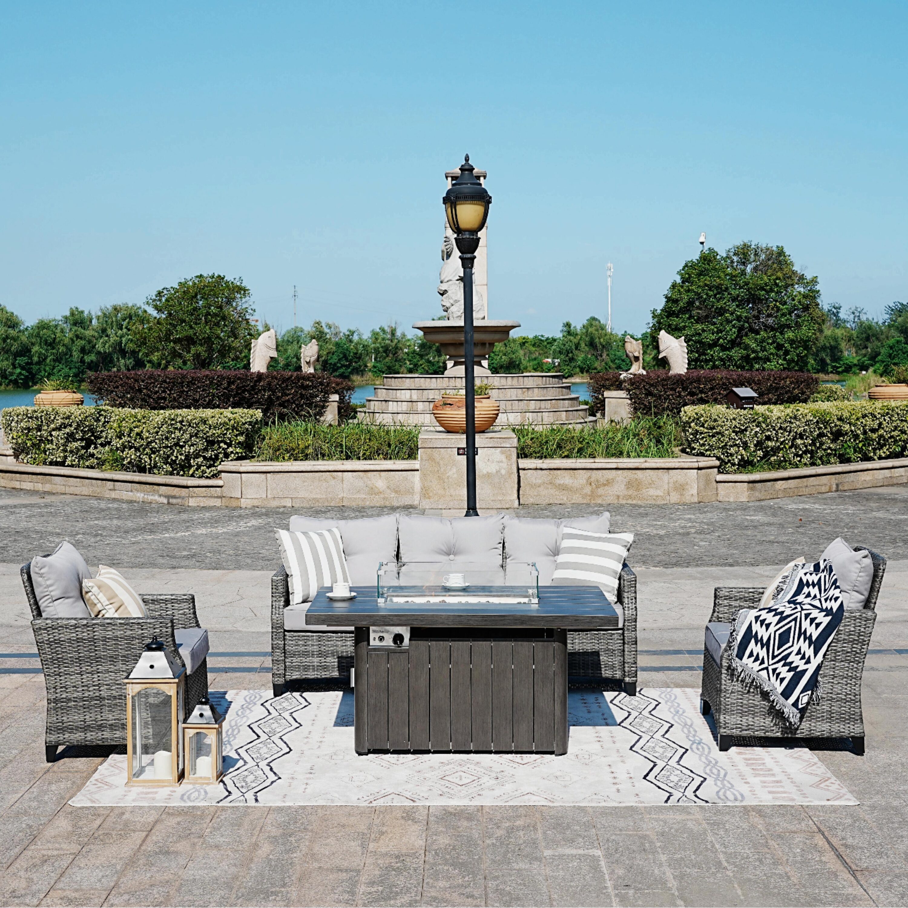 Direct Wicker DWG-1802P&2334TA-GR Patio-Conversation-Sets - View #5