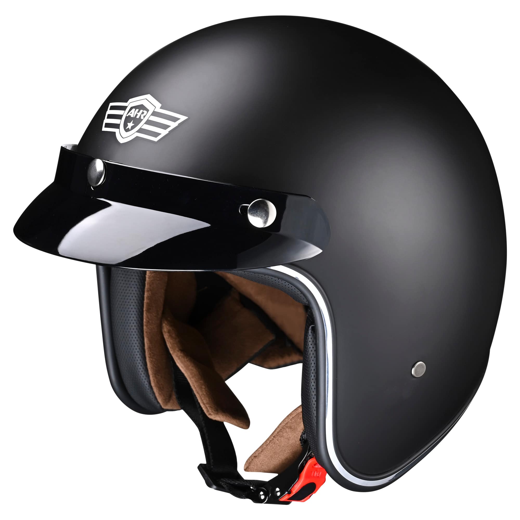 Yescom 33HEL002-181XL-M-LO AHR RUN O5 Retro 3/4 Open Face Motorcycle Helmet DOT Visor Scooter Cruiser XL