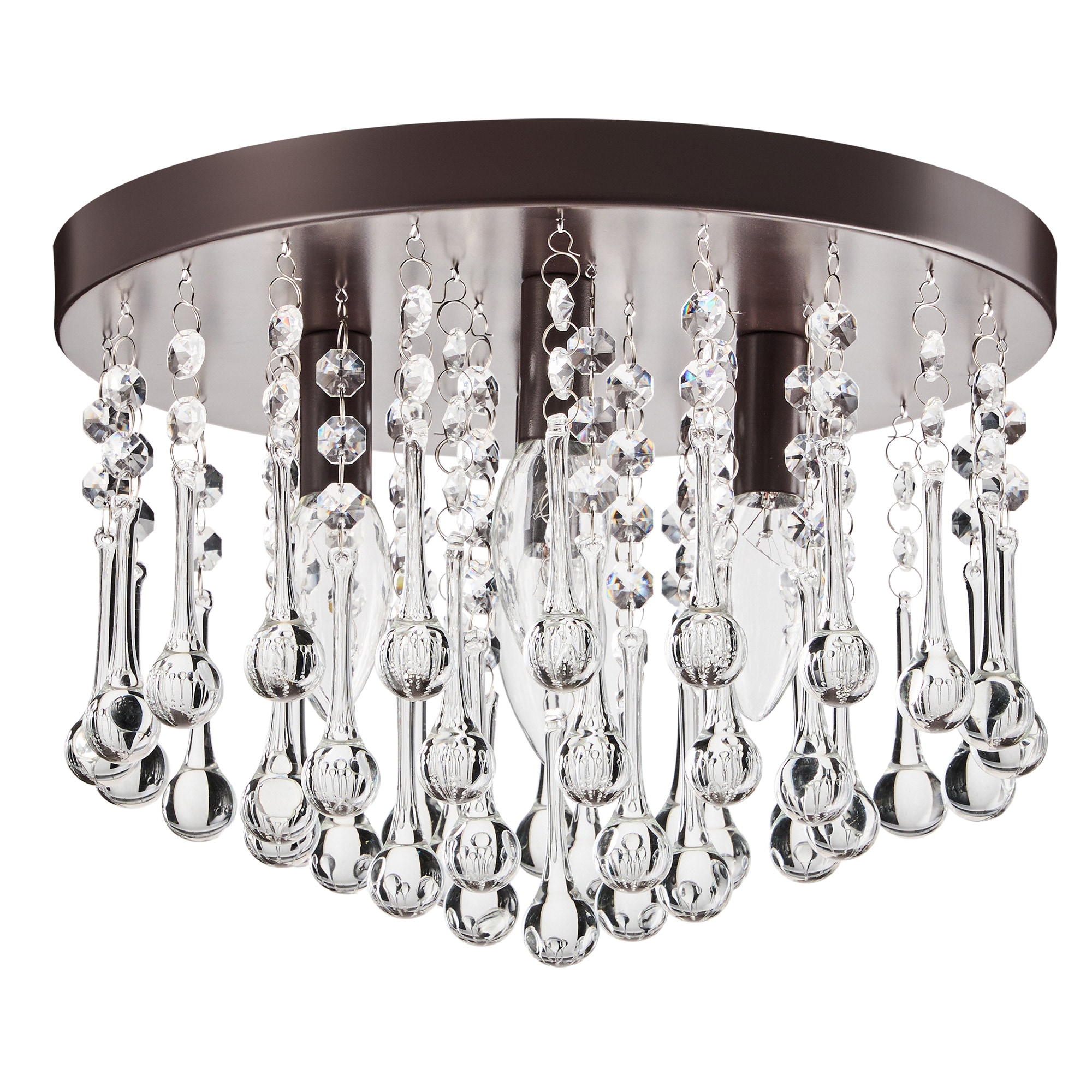 CO-Z CRL-2218-BZ 4 -Light 12-in Brown Flush Mount Light