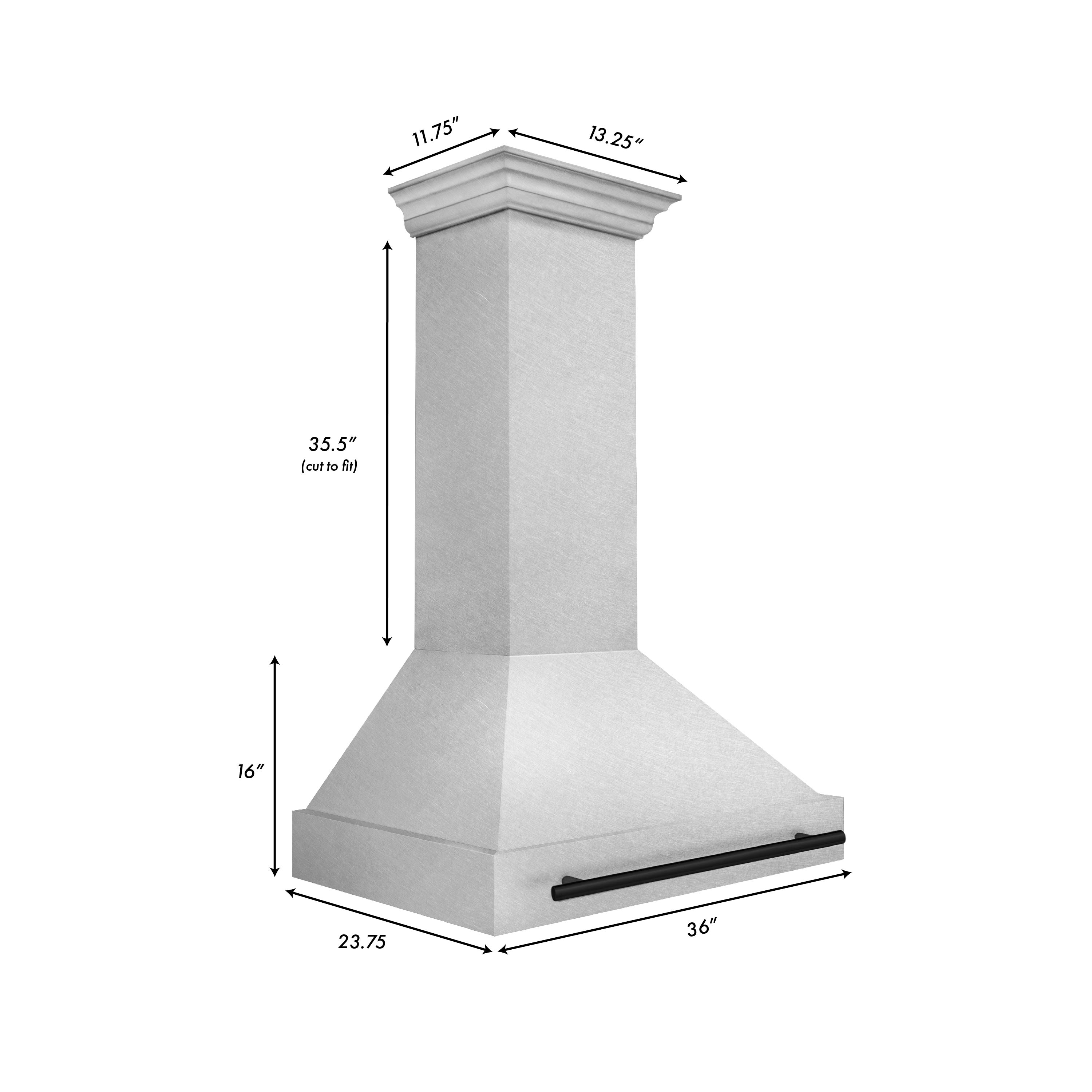 ZLINE KITCHEN & BATH 8654SNZ-36-MB Wall-Mounted-Range-Hoods - View #4