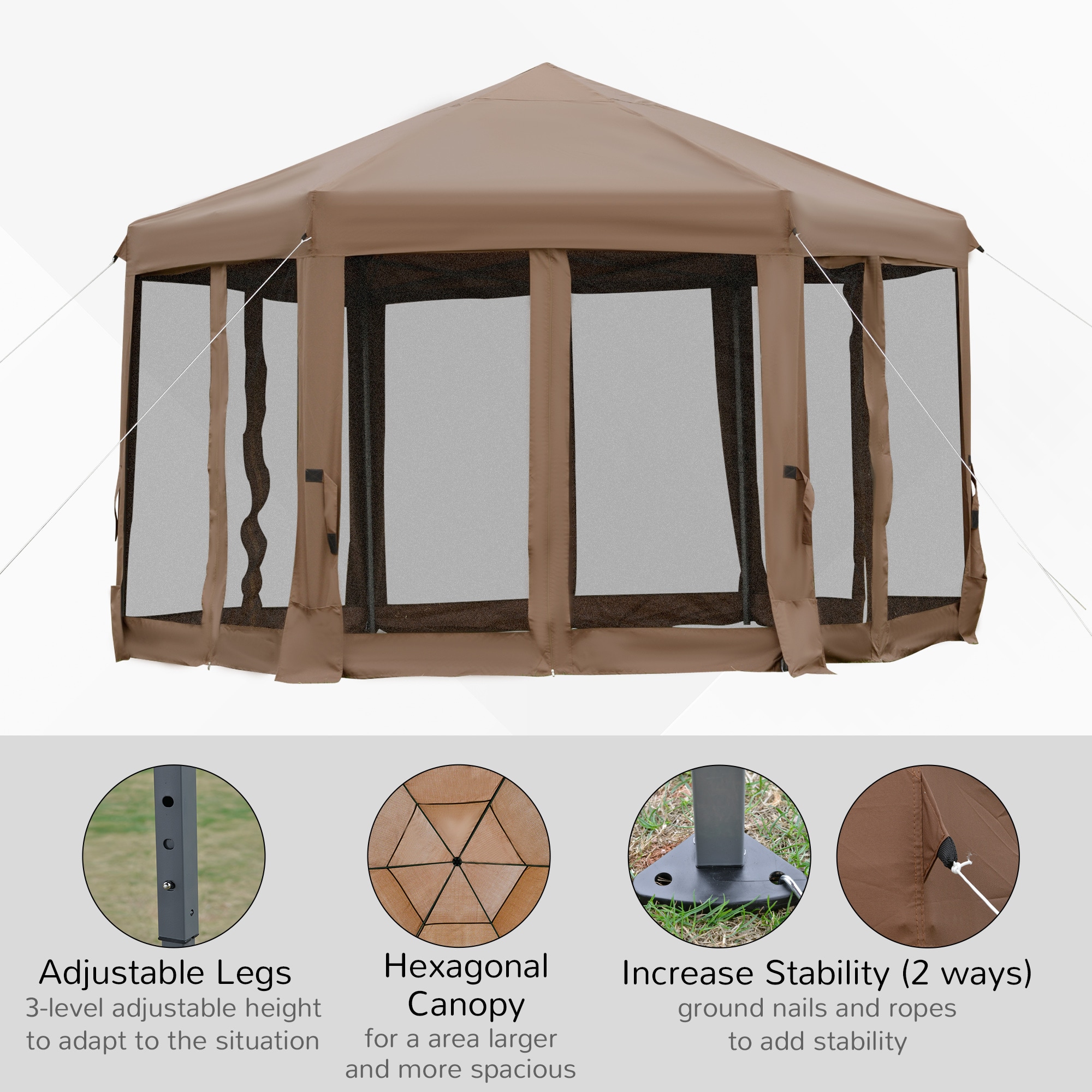 Outsunny 84C-227BN Wood-Resin-Gazebos - View #6