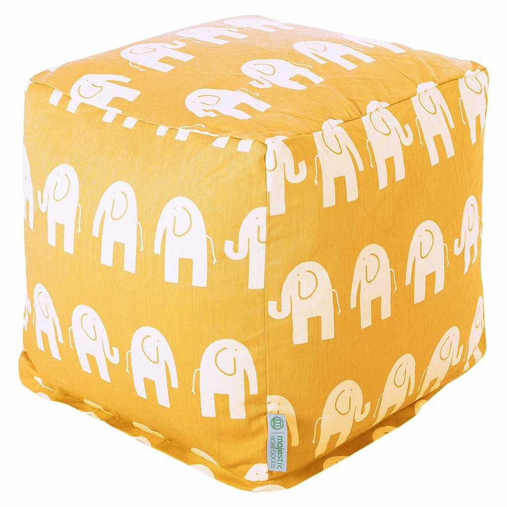 Majestic Home Goods  Cube Pouf Ellie Yellow