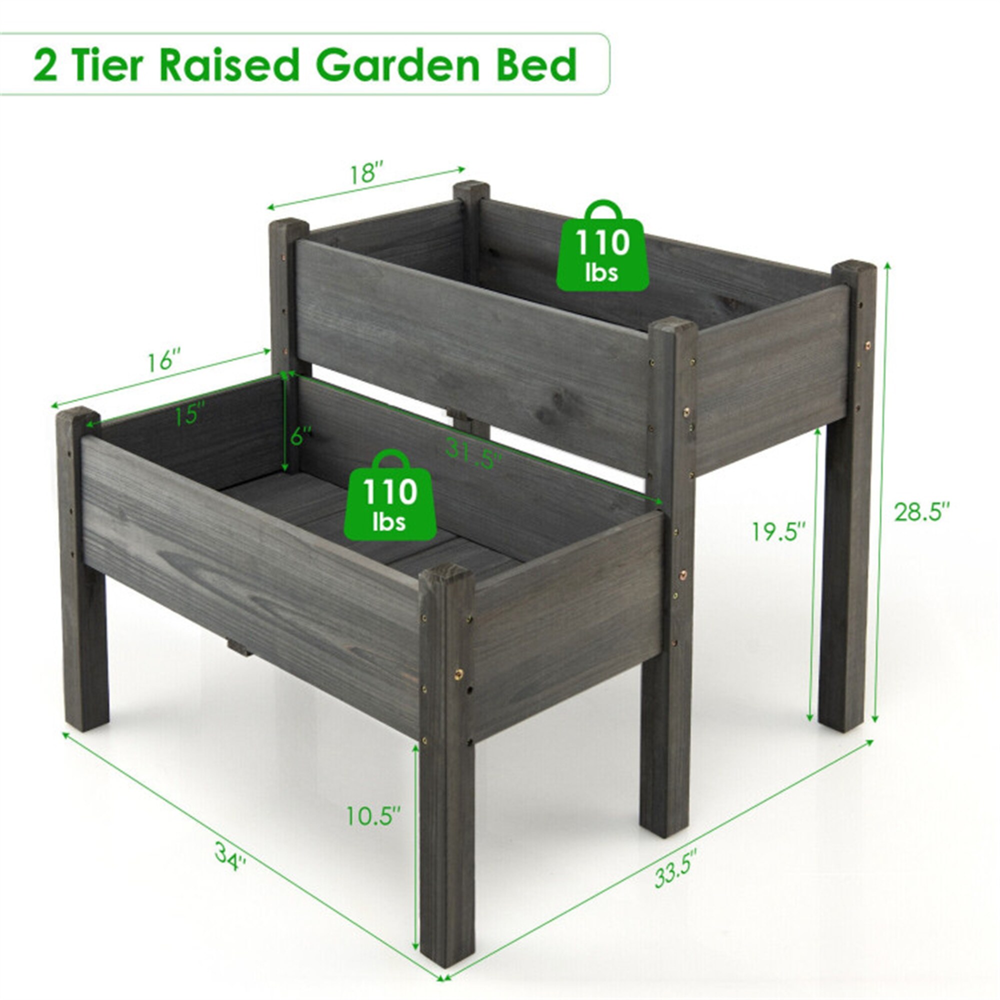 BABOOM BOM-T3651GR-CO Raised-Planter-Boxes - View #3