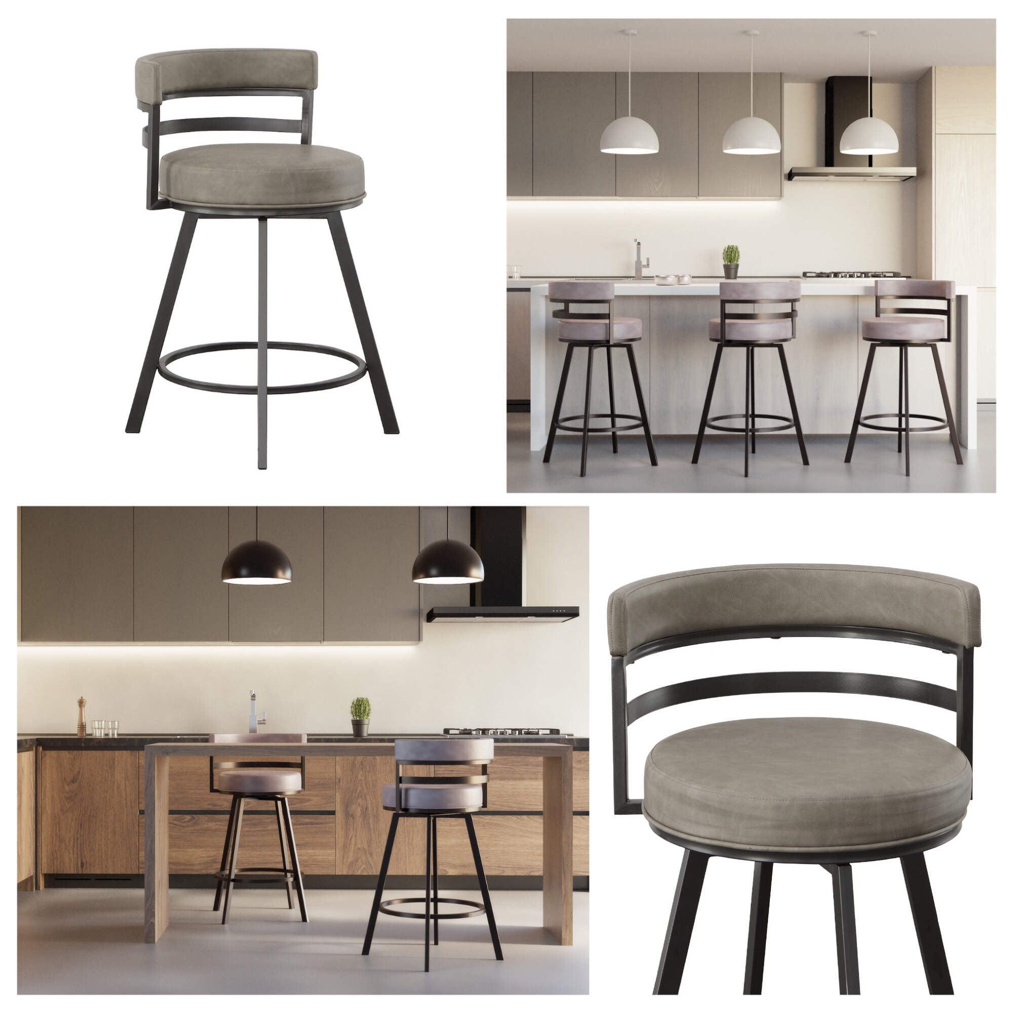 Gene Swivel Bar Stool - Thumbnail 5