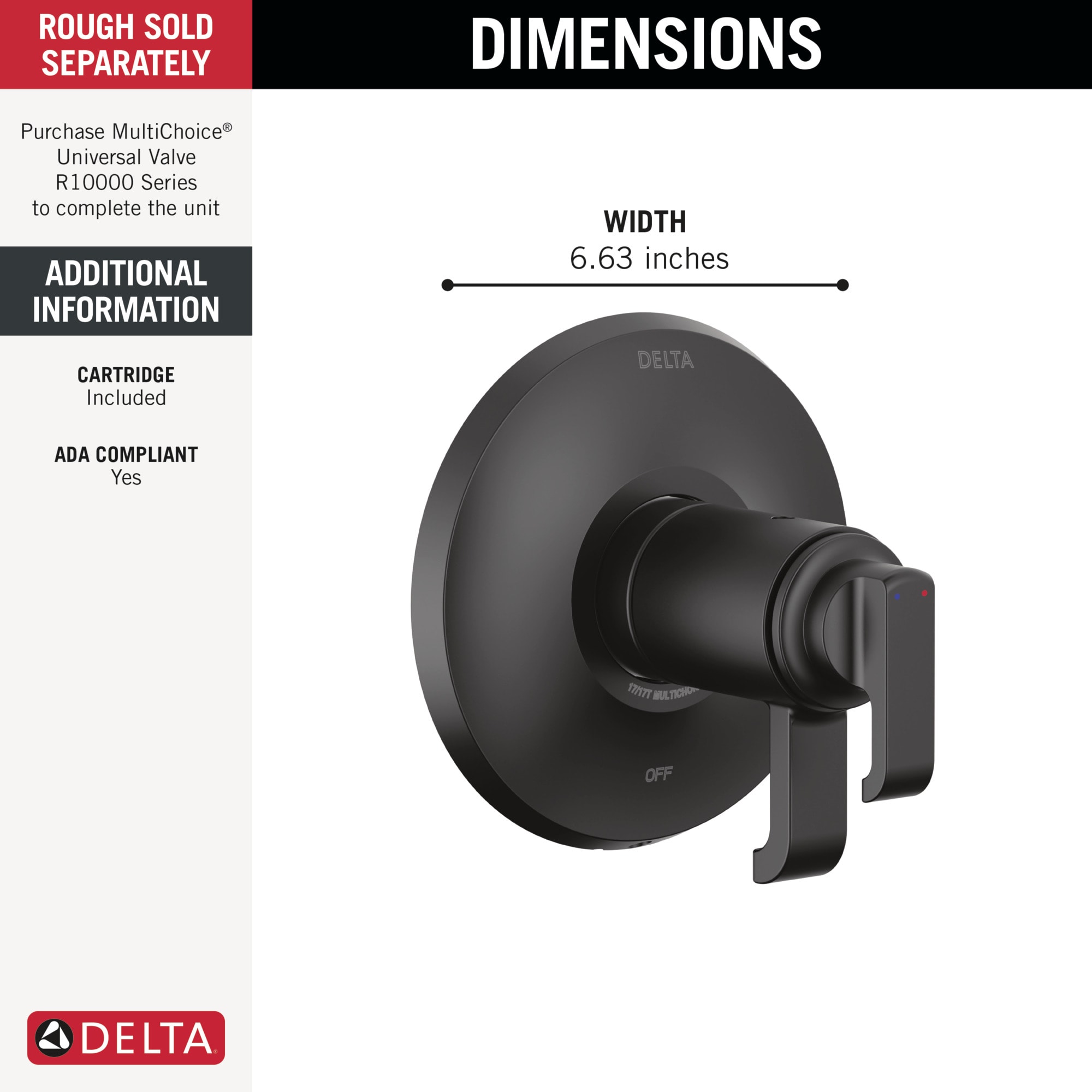 Delta T17T089-BL Bath-Shower-Facc - View #3