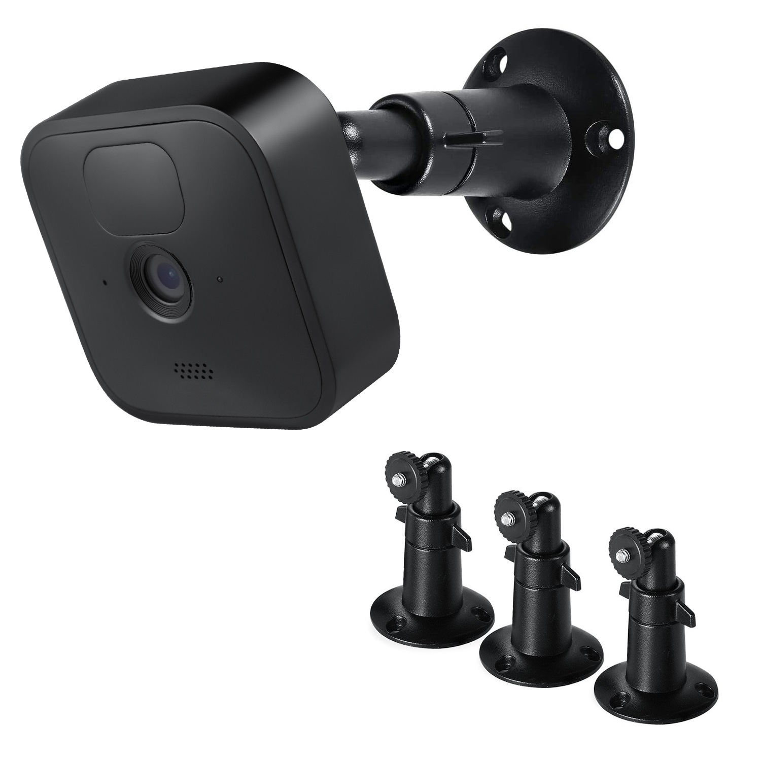 Wasserstein Adjustable Metal Wall Mount for Blink Outdoor, XT2 Outdoor & Indoor Camera (3 Pack, Black)