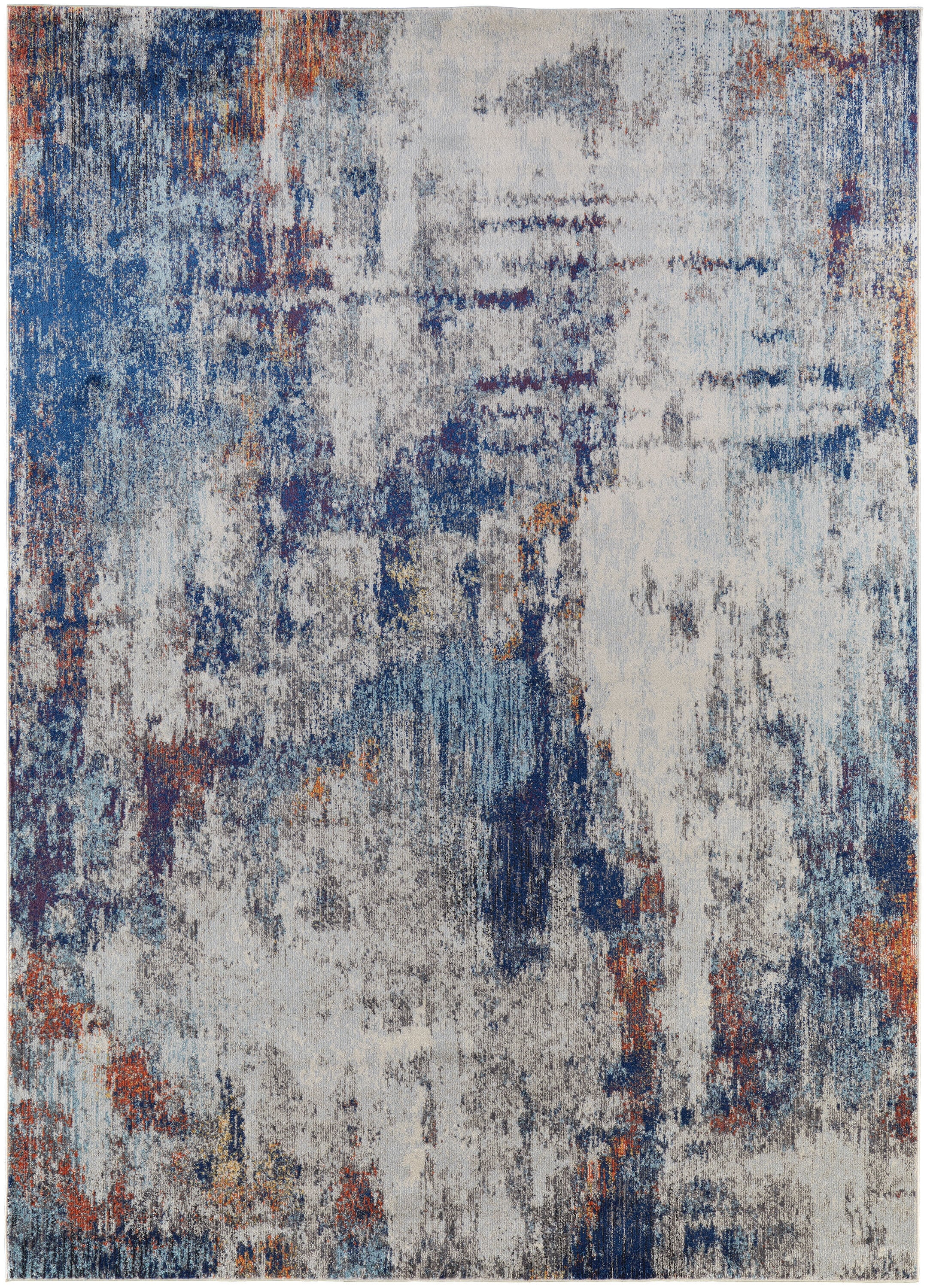 Room Envy EDGR39IRMLTIVYB00 3 X 5 (ft) Ivory/Blue Indoor Abstract Area Rug