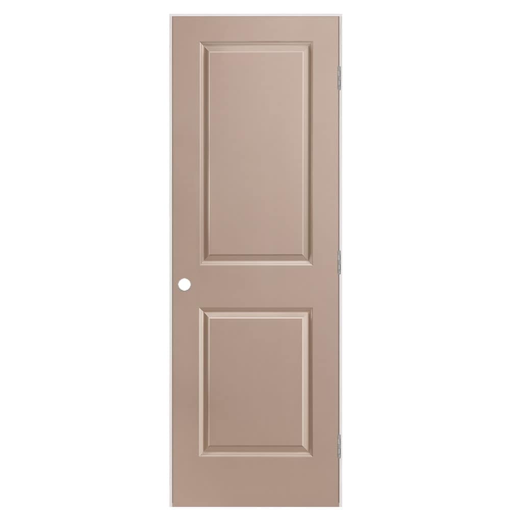 Masonite 1316081 28-in x 80-in Sandpiper Solid core 2-panel square Left hand Smooth Prefinished Molded composite Flat Jamb Single Prehung Interior Door