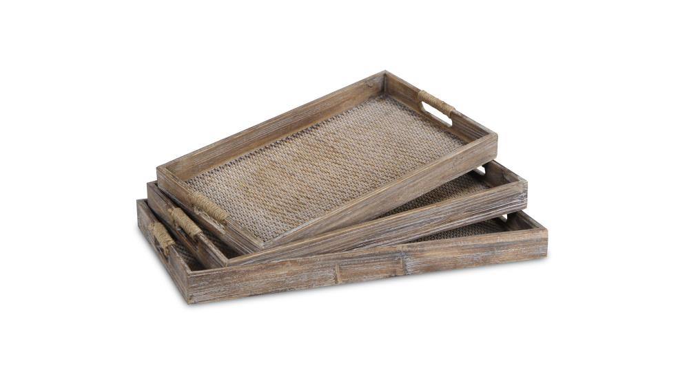 Cheung's 5539-3 Trays and Caddies 12-in x 19-in Brown Rectangle Serving Tray