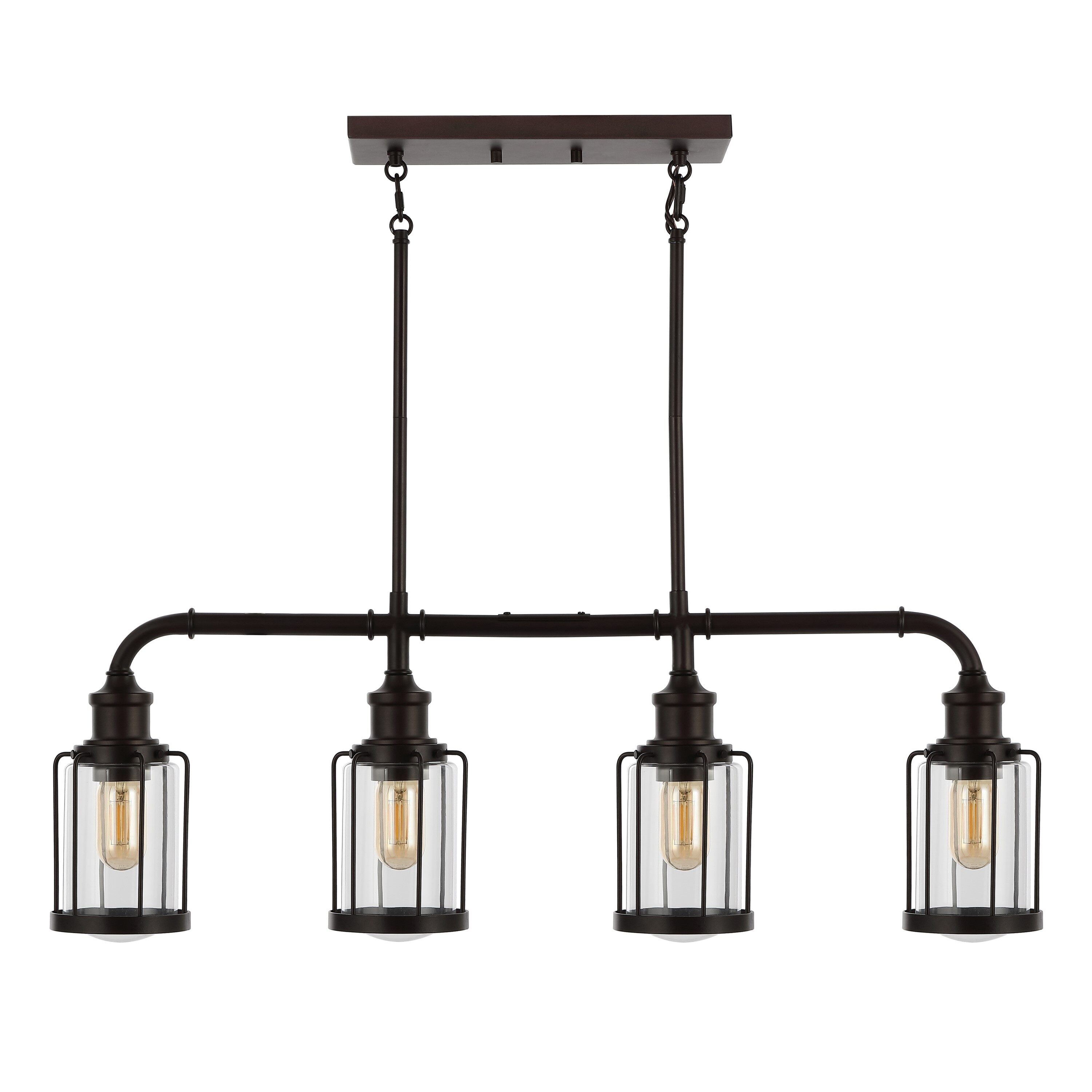 Marlowe 32.5" Oil-Rubbed Bronze 3-Light Industrial Farmhouse LED Pendant