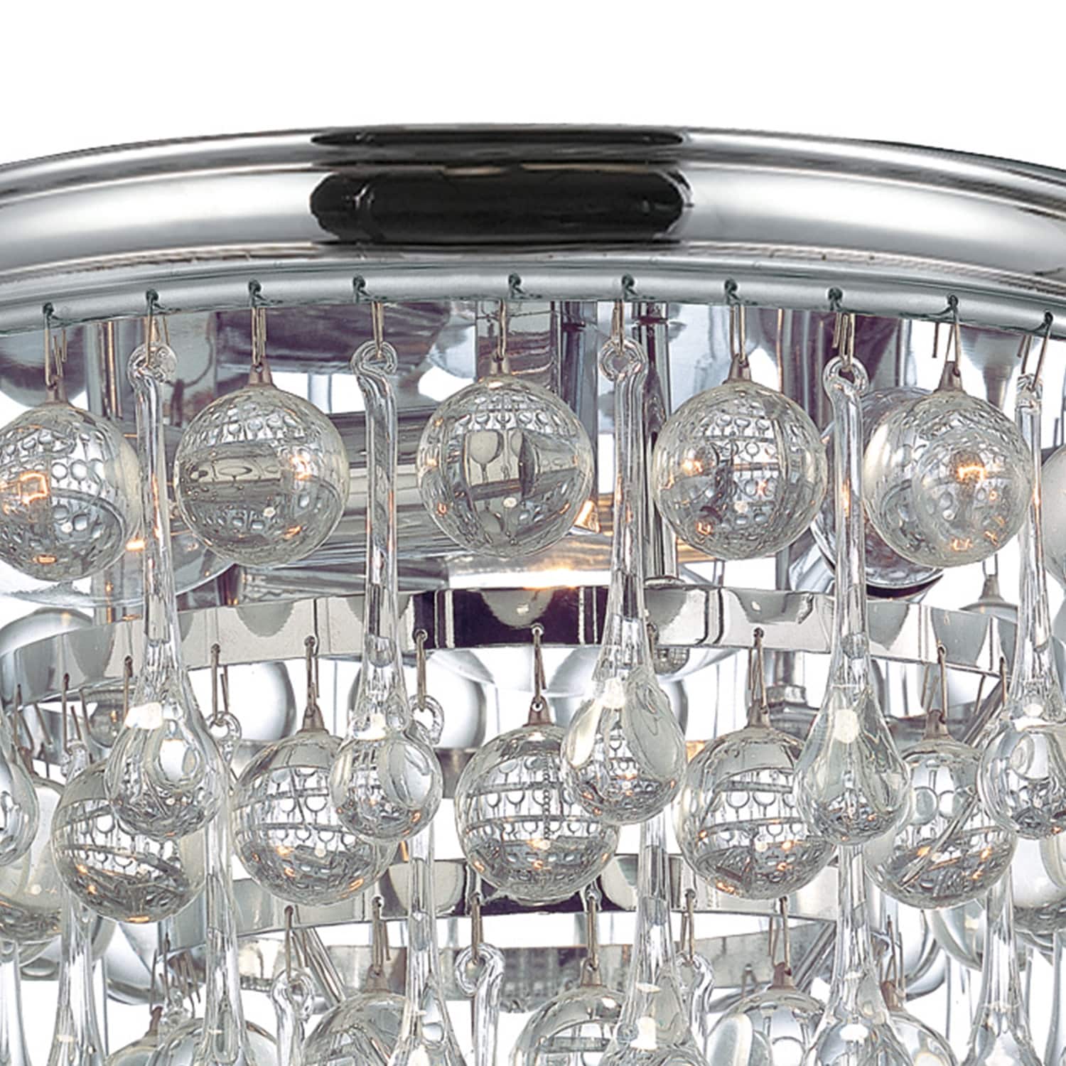 Calypso 3-Light Polished Chrome Crystal Flush Mount