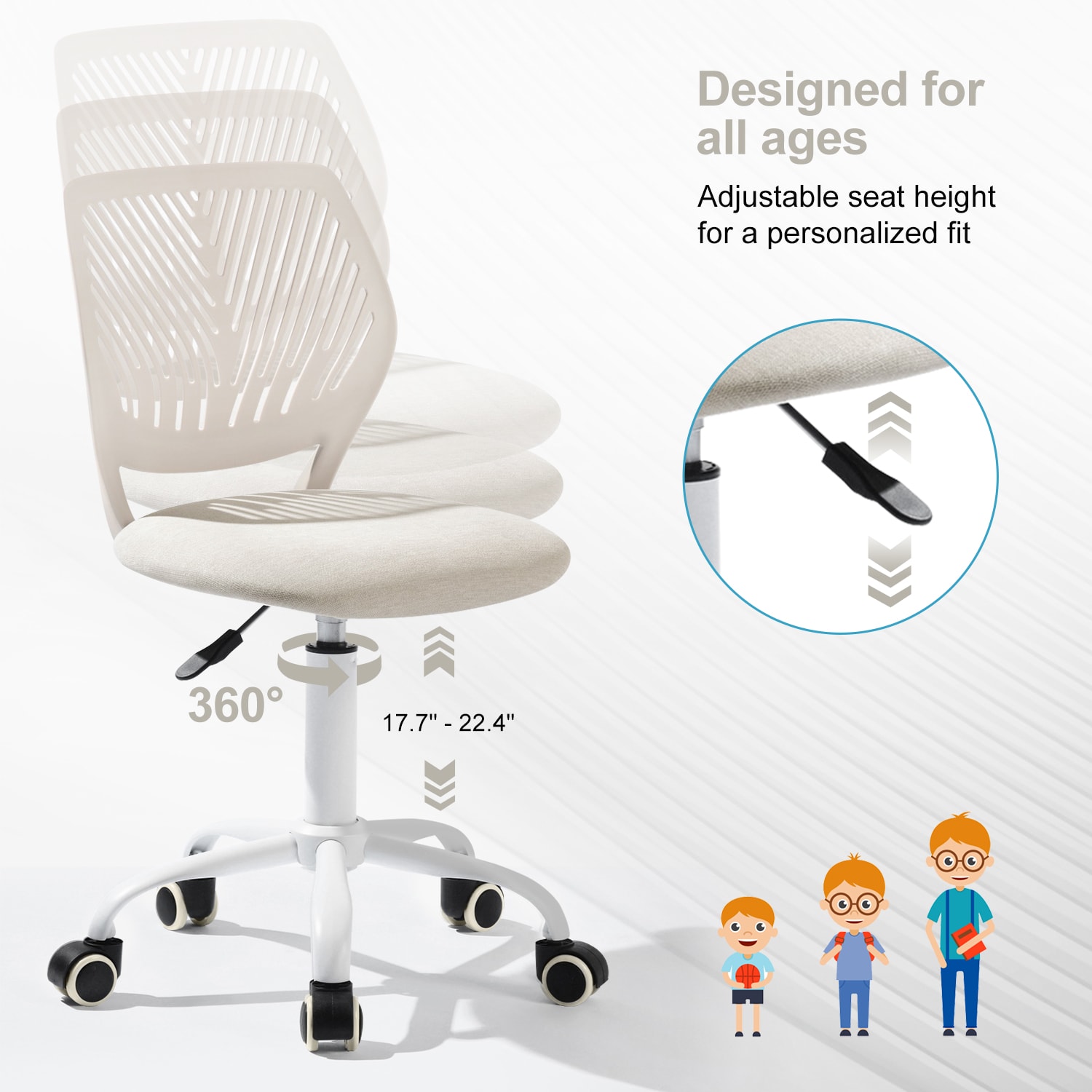 Homy Casa CARNATION CREAM VNEW Office-Chairs - View #5
