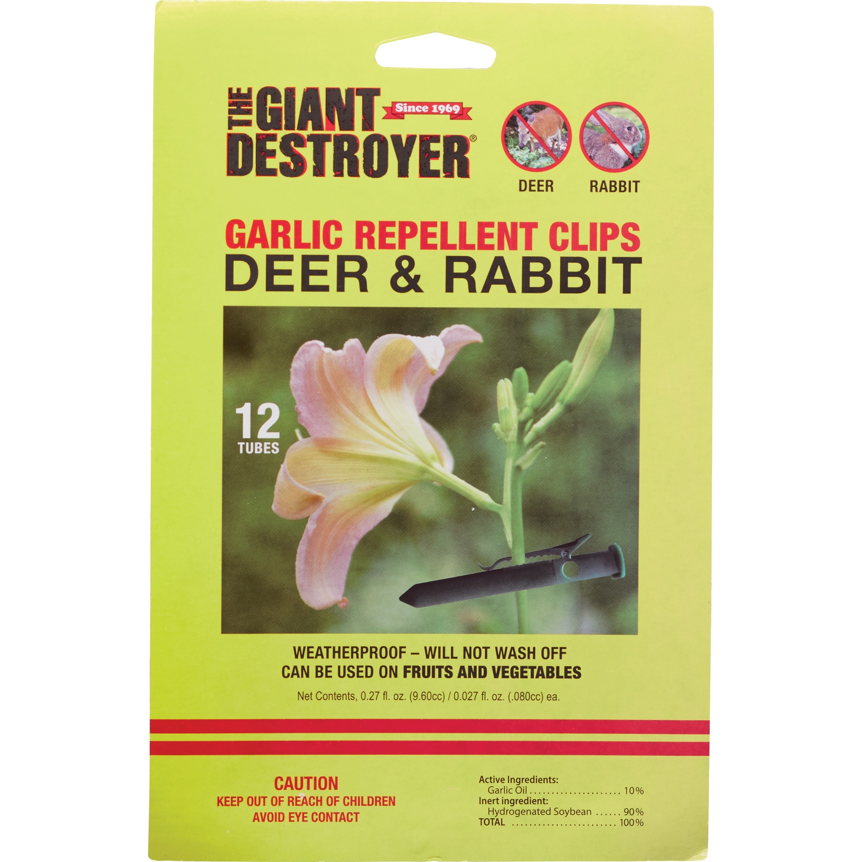 Atlas The Giant Destroyer 700 Garlic Deer and Rabbit Repellent Clips - 48 Pack for Garden and Plants